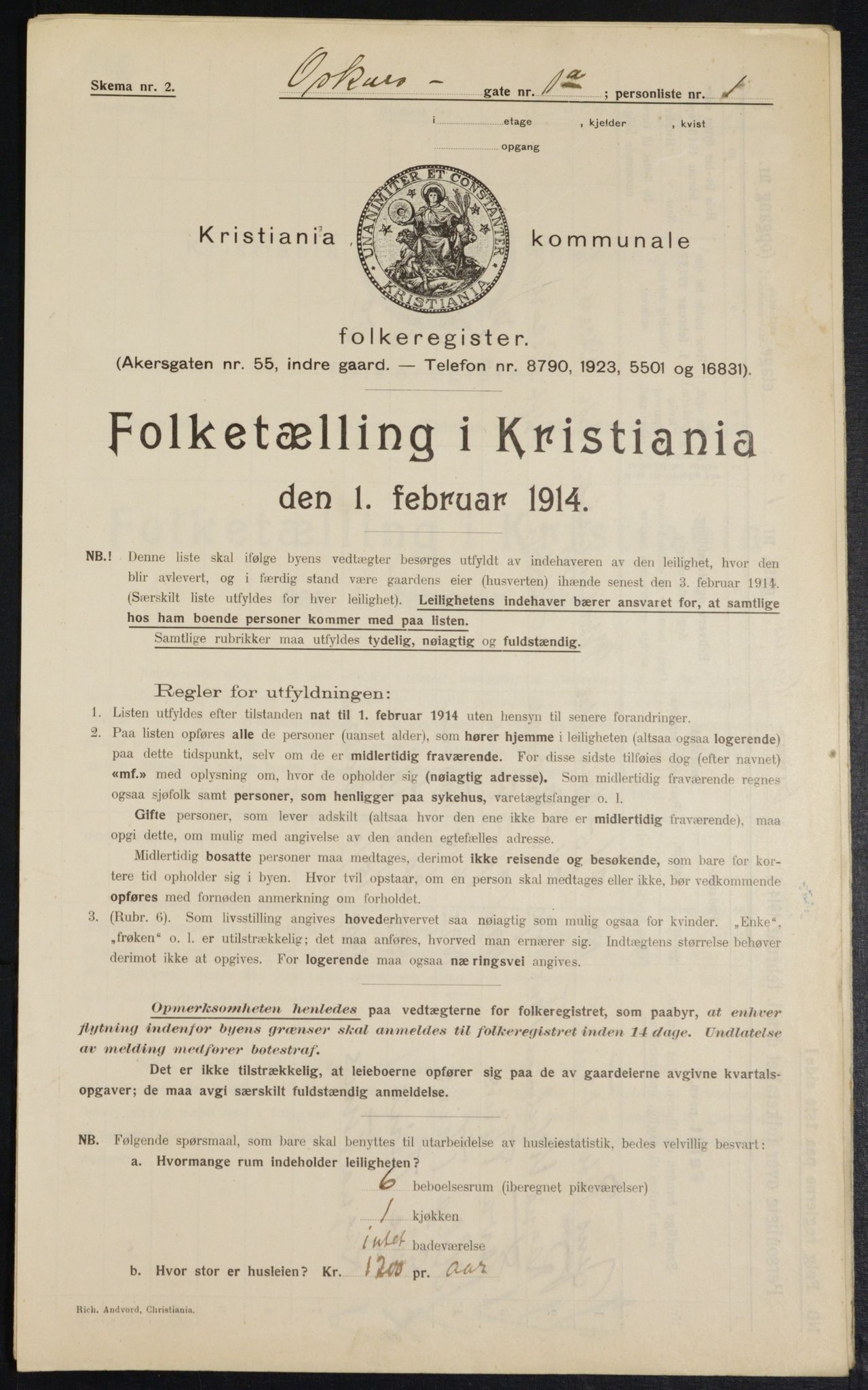 OBA, Municipal Census 1914 for Kristiania, 1914, p. 76123