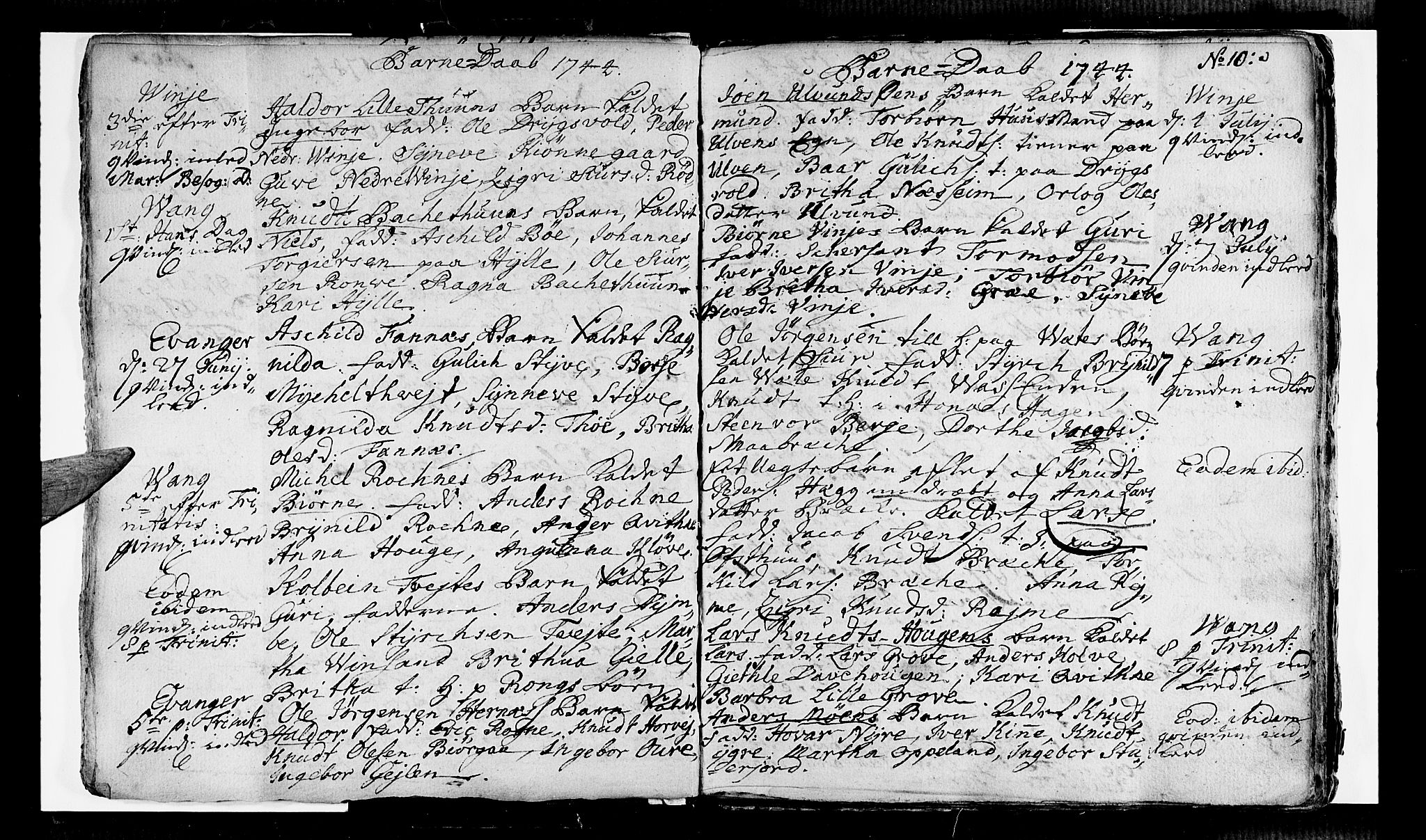 Voss sokneprestembete, AV/SAB-A-79001/H/Haa: Parish register (official) no. A 6, 1744-1752, p. 10