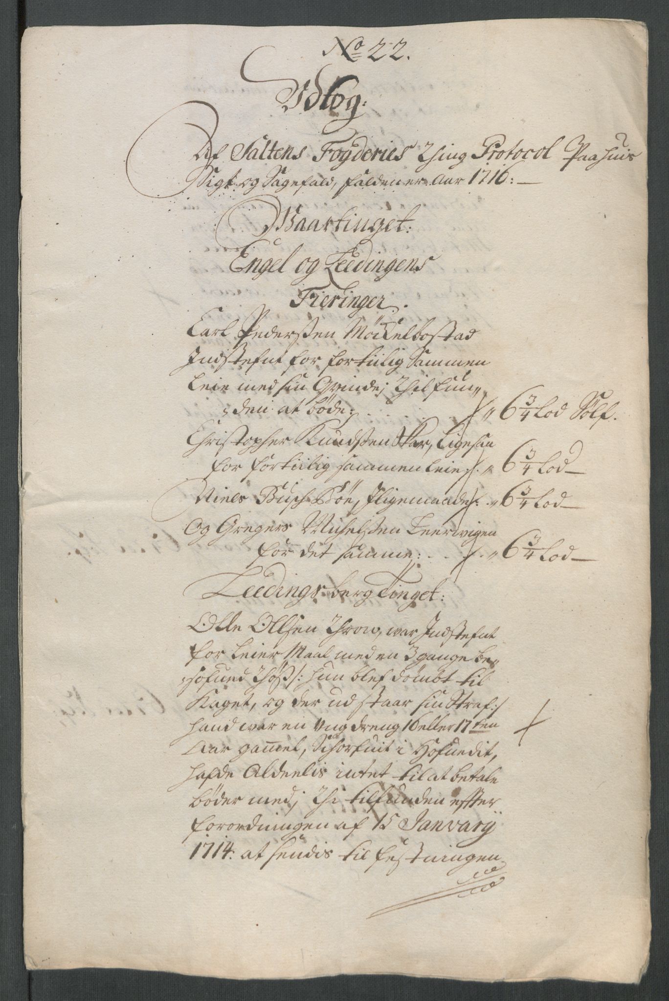 Rentekammeret inntil 1814, Reviderte regnskaper, Fogderegnskap, AV/RA-EA-4092/R66/L4586: Fogderegnskap Salten, 1716, p. 226