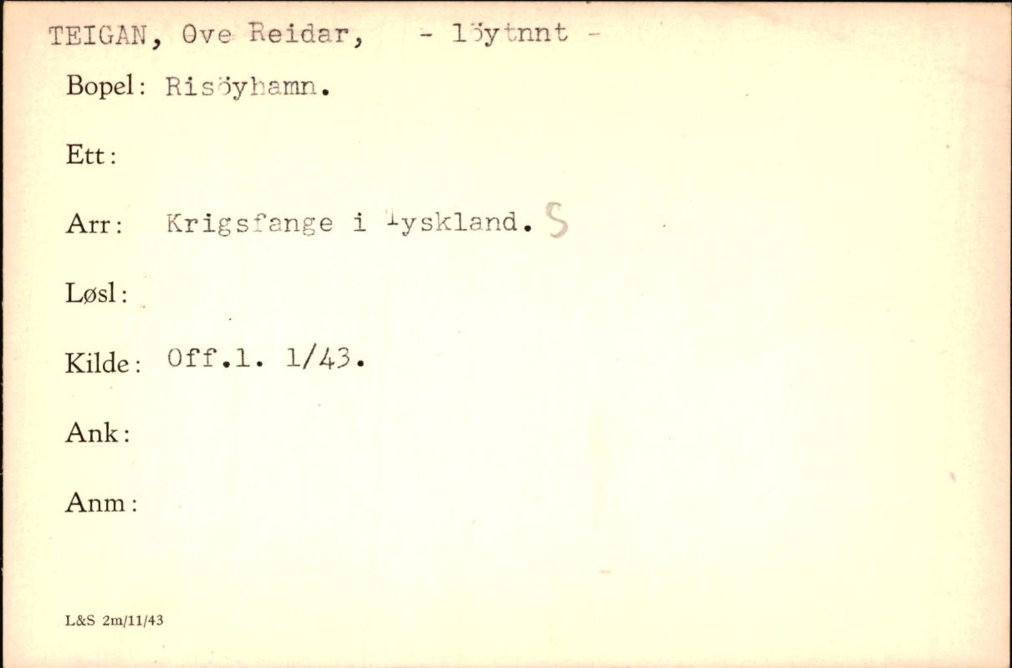 Forsvaret, Forsvarets krigshistoriske avdeling, AV/RA-RAFA-2017/Y/Yf/L0200: II-C-11-2102  -  Norske krigsfanger i Tyskland, 1940-1945, p. 1044