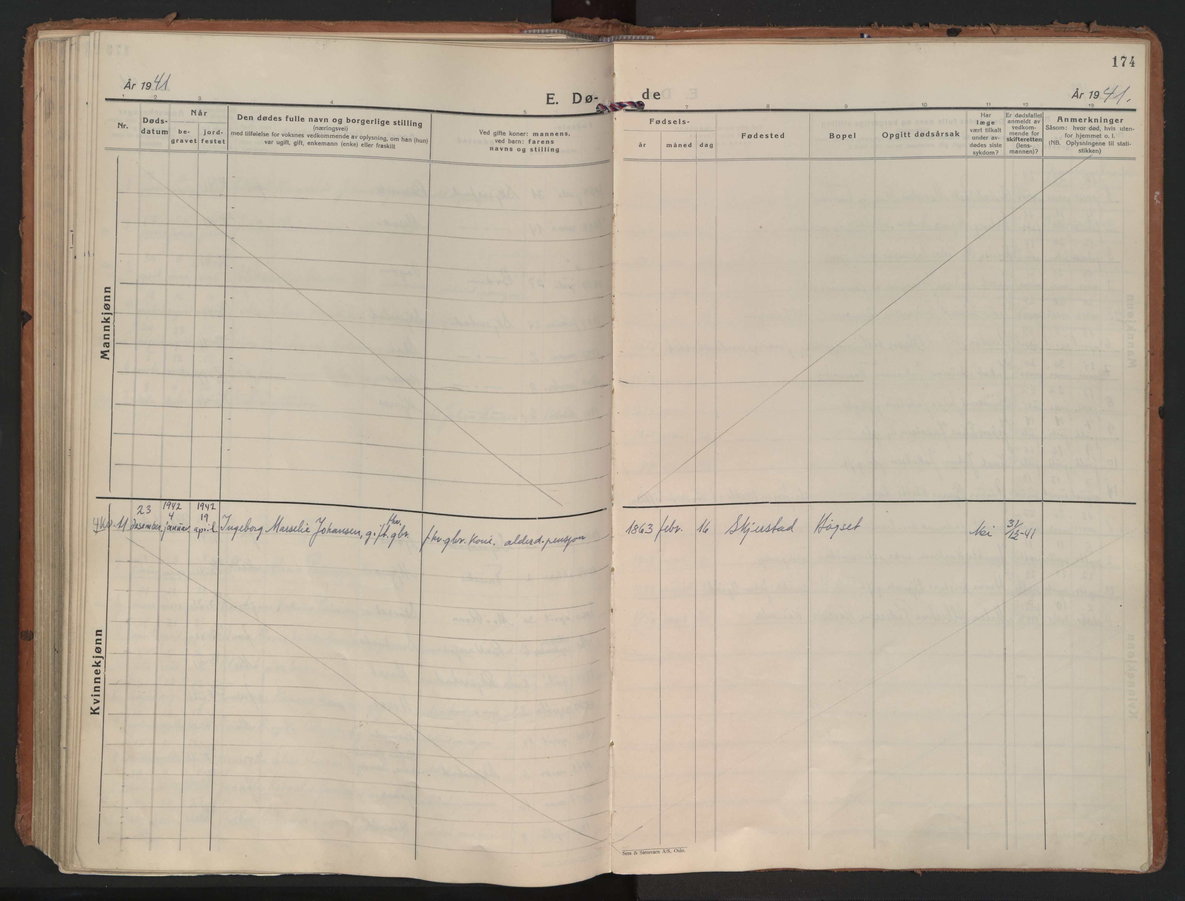 Ministerialprotokoller, klokkerbøker og fødselsregistre - Nordland, AV/SAT-A-1459/852/L0749: Parish register (official) no. 852A19, 1933-1951, p. 174