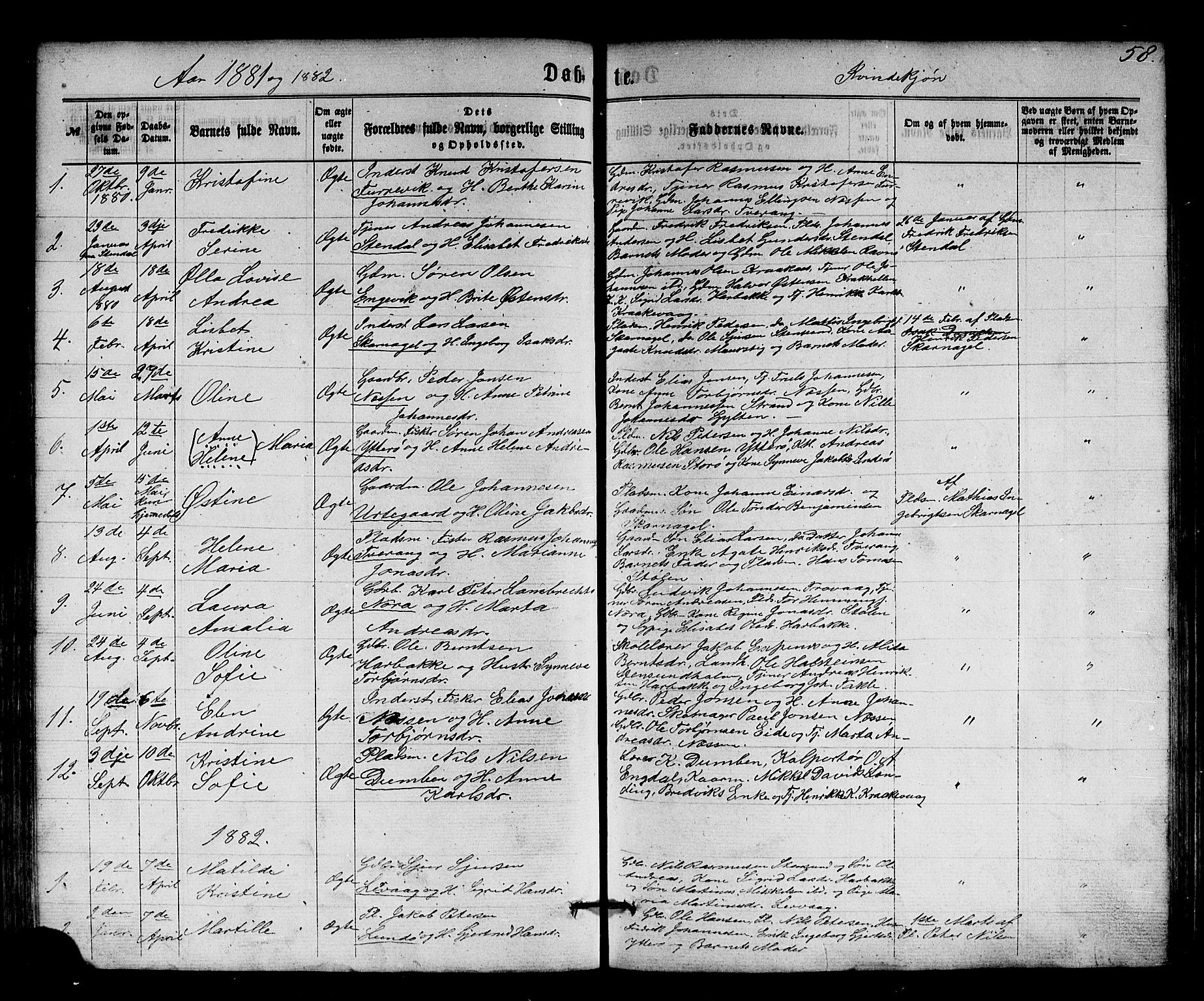 Solund sokneprestembete, SAB/A-81401: Parish register (copy) no. A 1, 1860-1893, p. 58