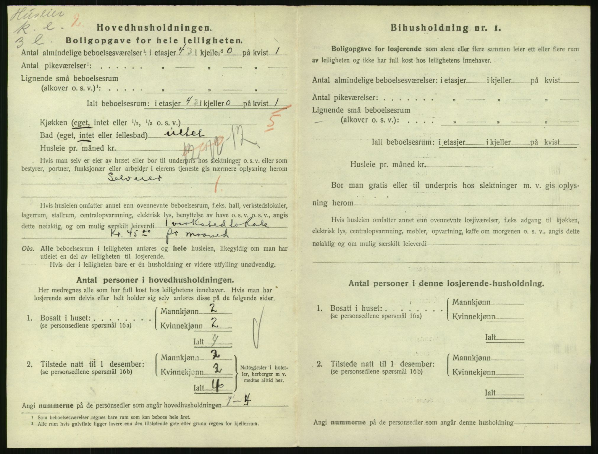SAH, 1920 census for Lillehammer, 1920, p. 2011