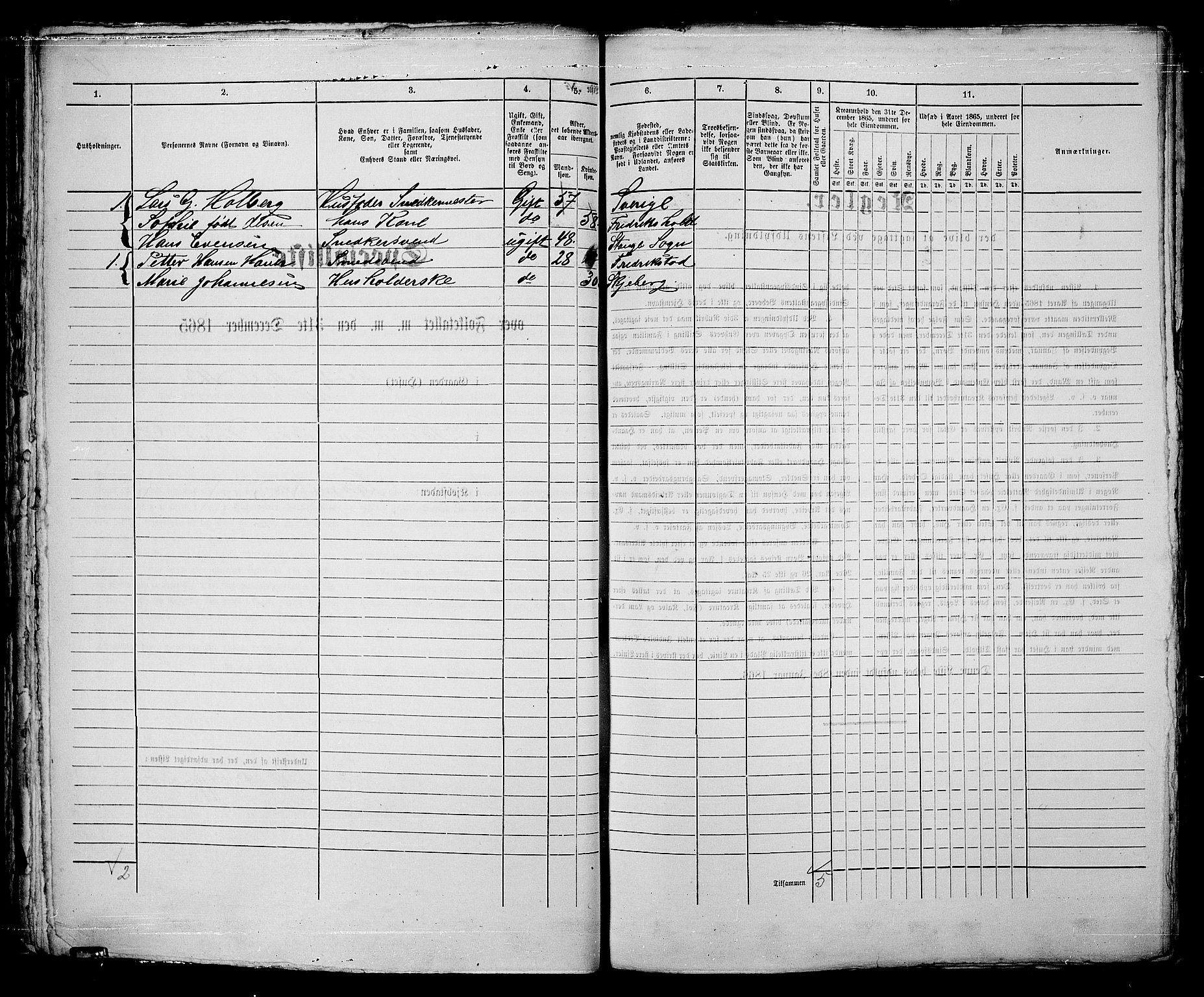 RA, 1865 census for Sarpsborg, 1865, p. 93