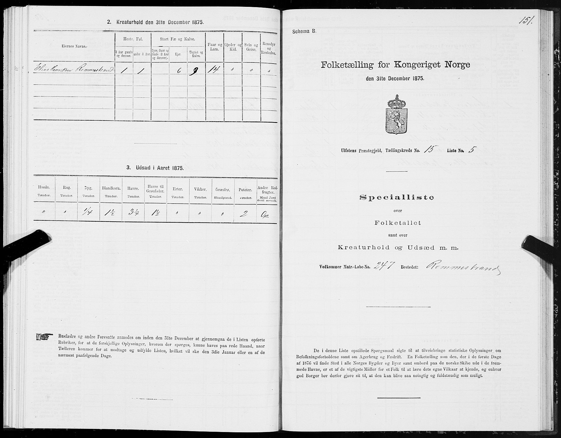 SAT, 1875 census for 1516P Ulstein, 1875, p. 5151