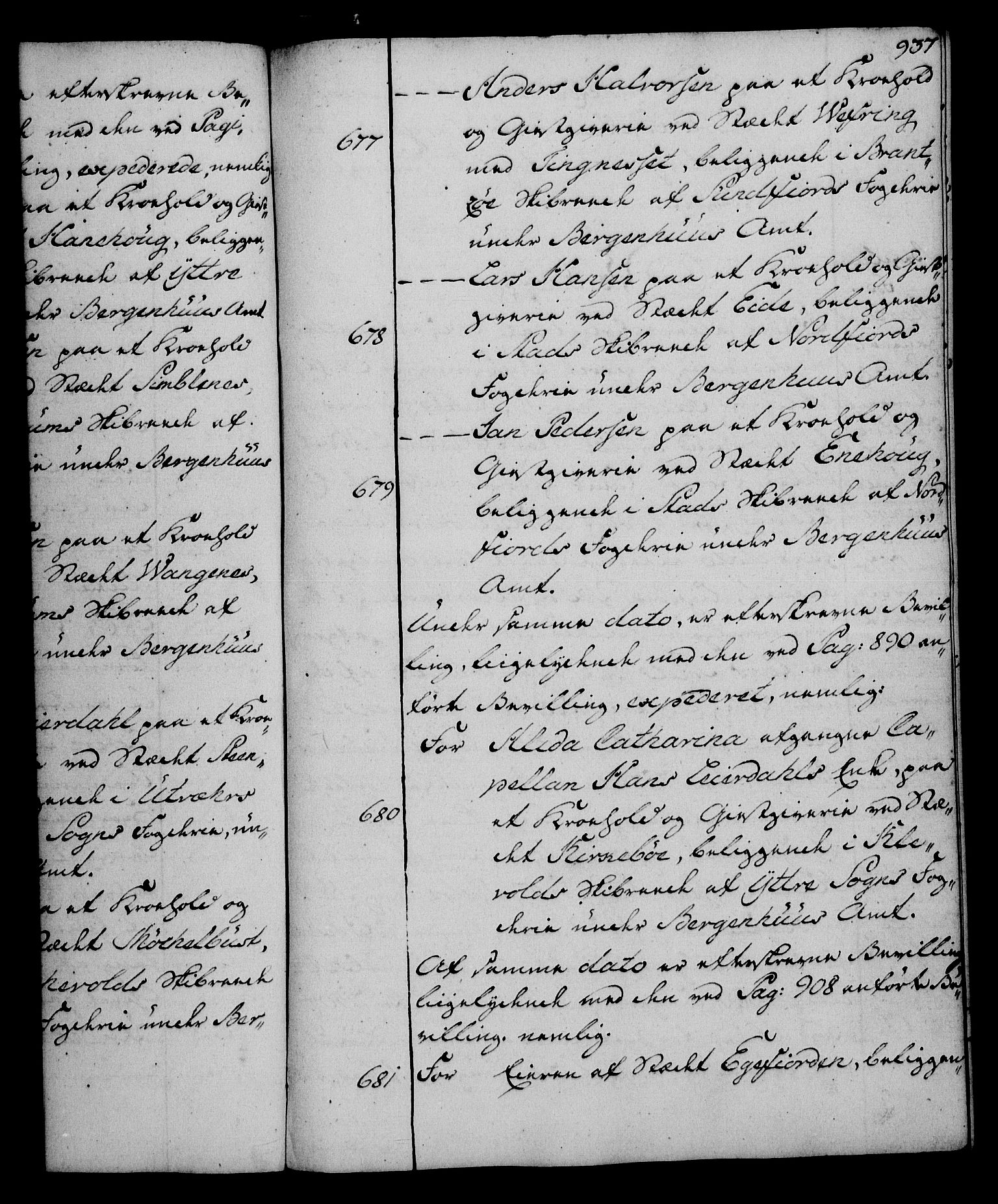 Rentekammeret, Kammerkanselliet, RA/EA-3111/G/Gg/Gga/L0006: Norsk ekspedisjonsprotokoll med register (merket RK 53.6), 1749-1759, p. 937
