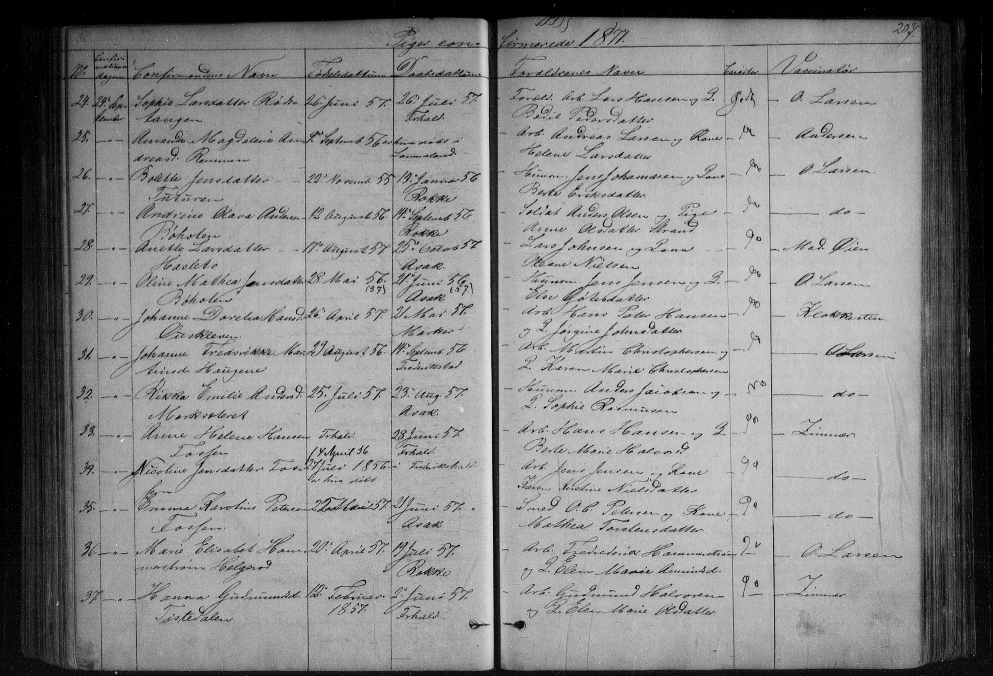 Berg prestekontor Kirkebøker, AV/SAO-A-10902/F/Fa/L0005: Parish register (official) no. I 5, 1861-1877, p. 207