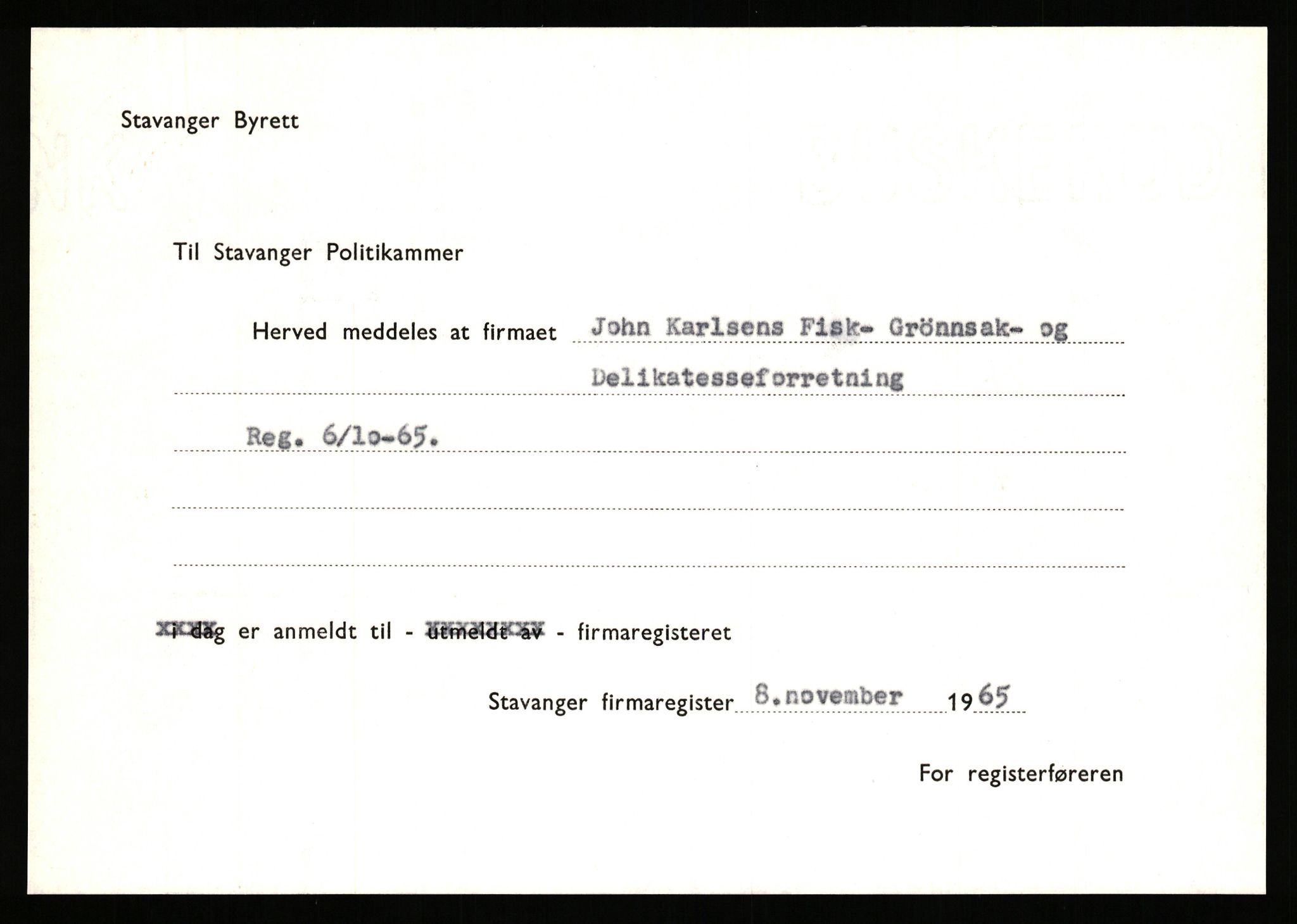 Stavanger byfogd, SAST/A-101408/002/J/Jd/Jde/L0004: Registreringsmeldinger og bilag. Enkeltmannsforetak, 1001-1350, 1891-1990, p. 544