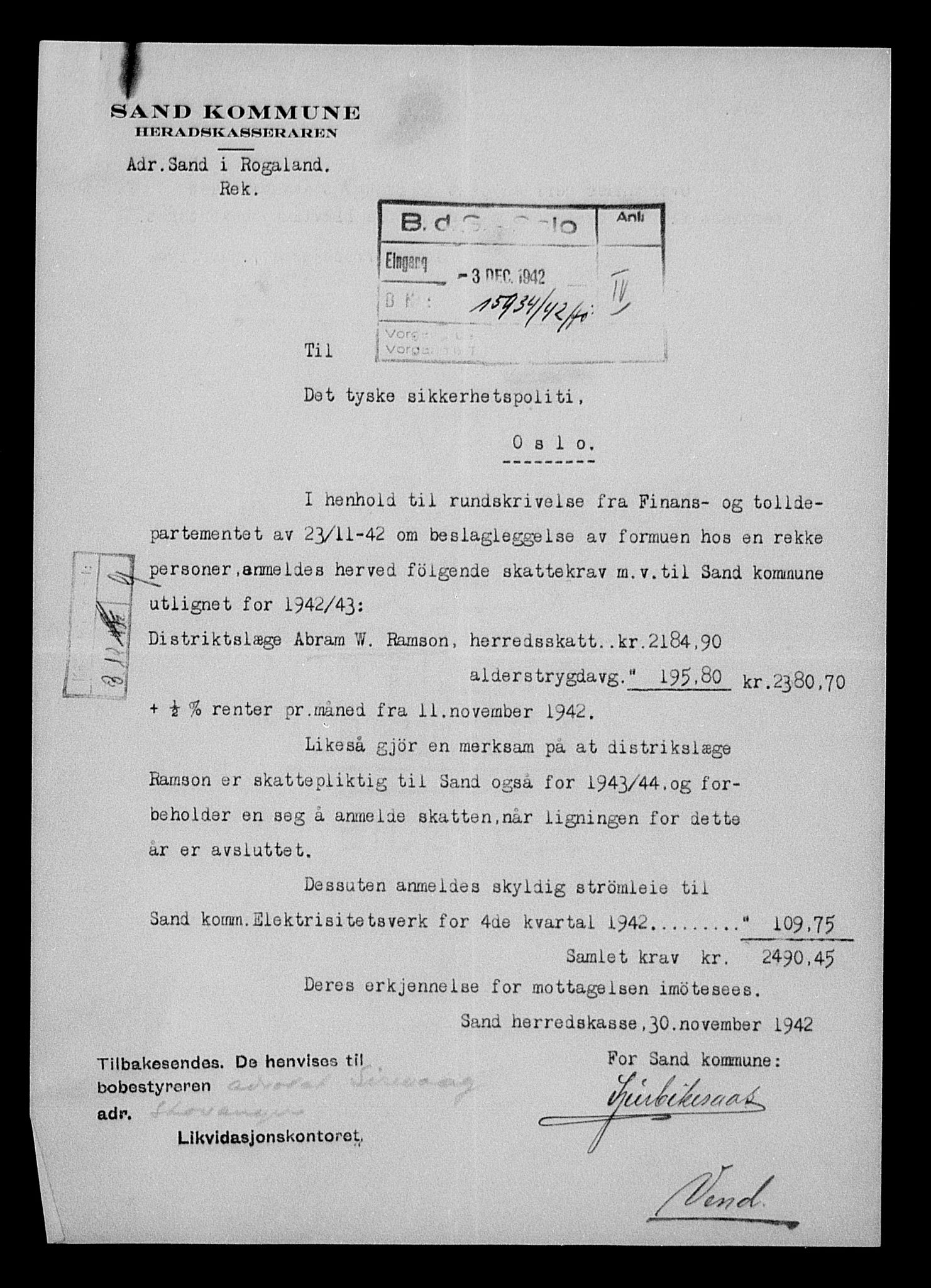 Justisdepartementet, Tilbakeføringskontoret for inndratte formuer, AV/RA-S-1564/H/Hc/Hcd/L1009: --, 1945-1947, p. 78