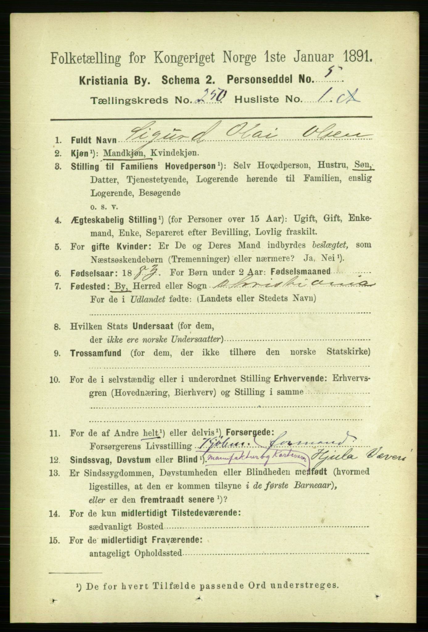 RA, 1891 census for 0301 Kristiania, 1891, p. 152740