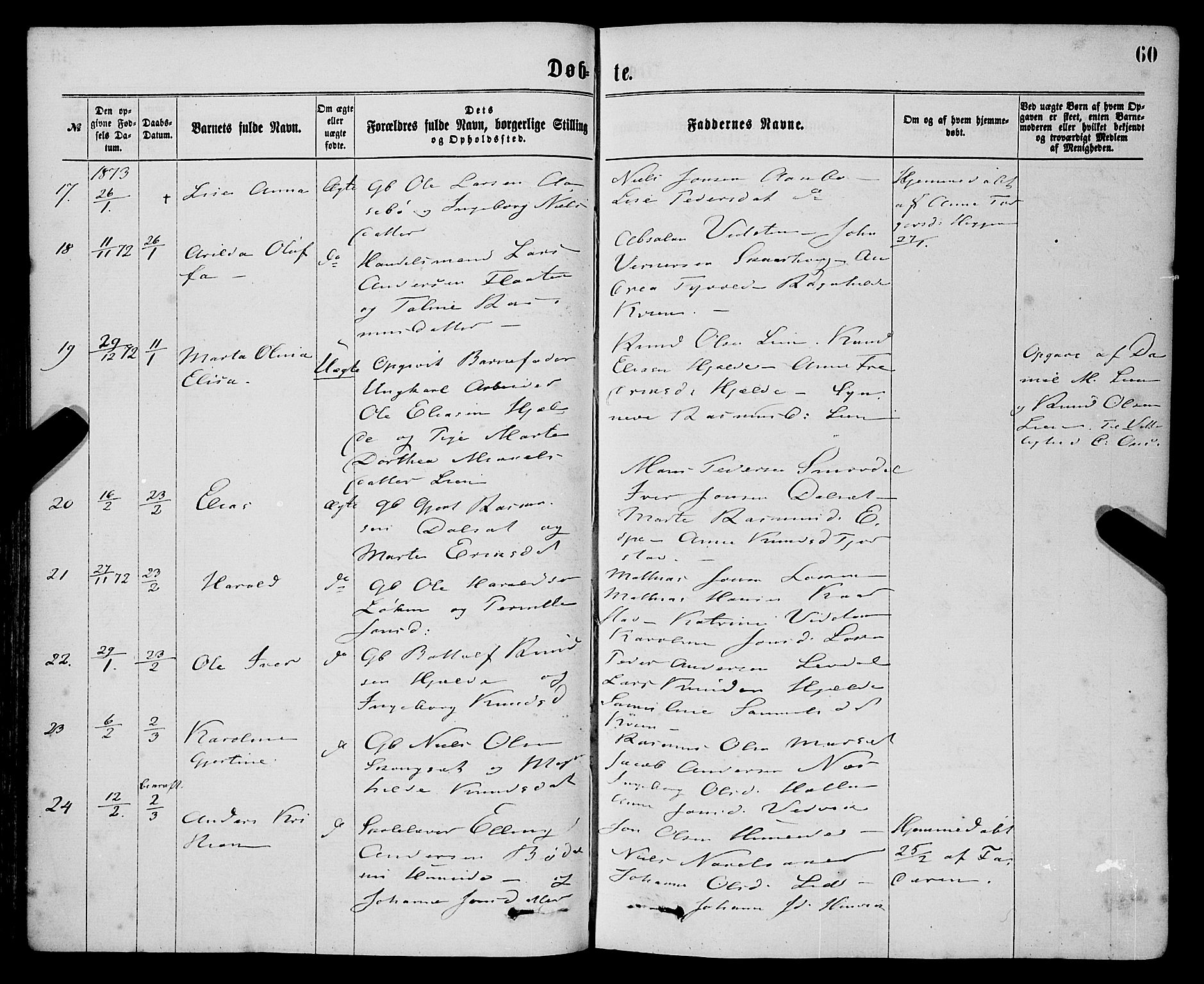 Eid sokneprestembete, SAB/A-82301/H/Haa/Haaa/L0010: Parish register (official) no. A 10, 1867-1878, p. 60