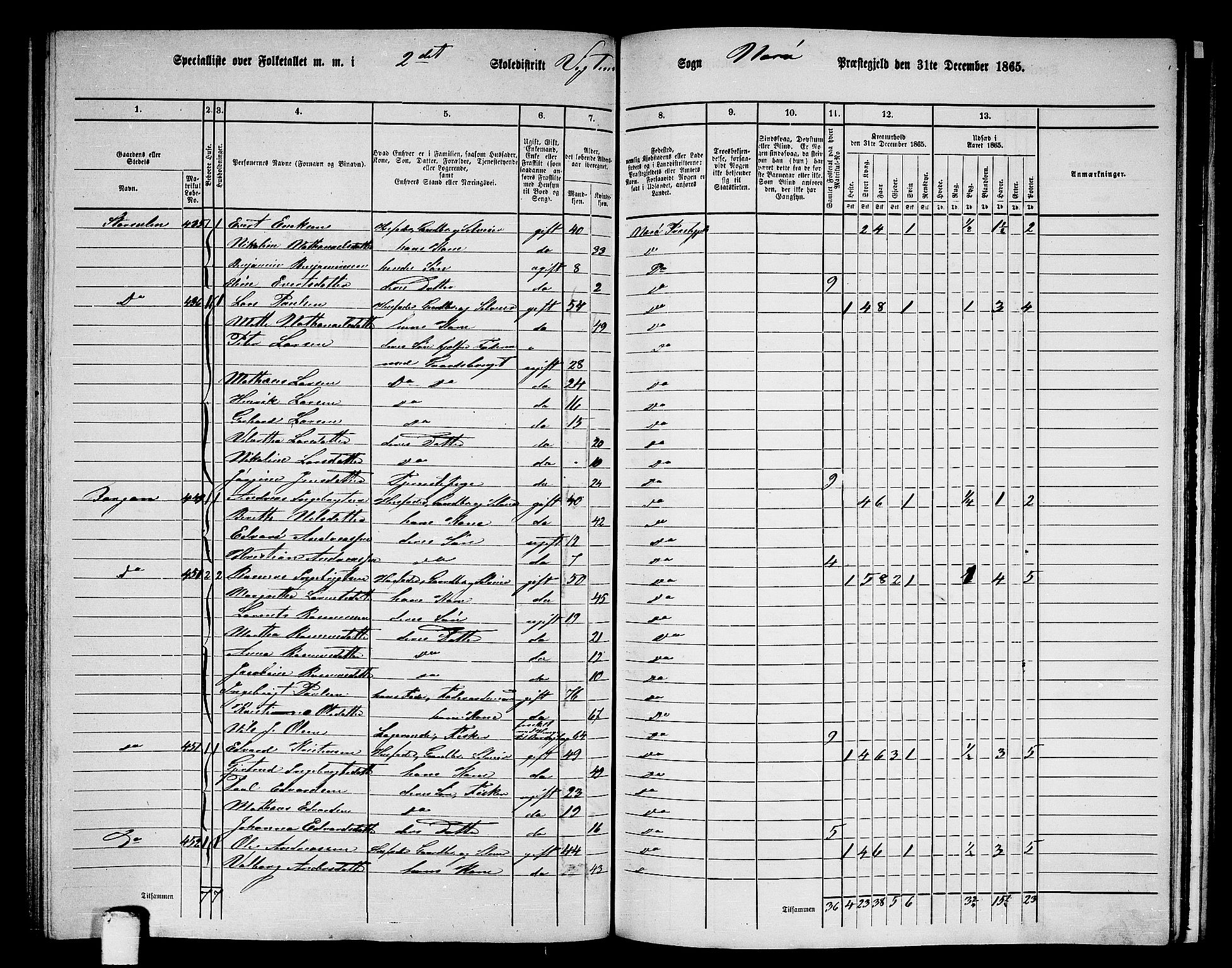 RA, 1865 census for Nærøy, 1865, p. 116