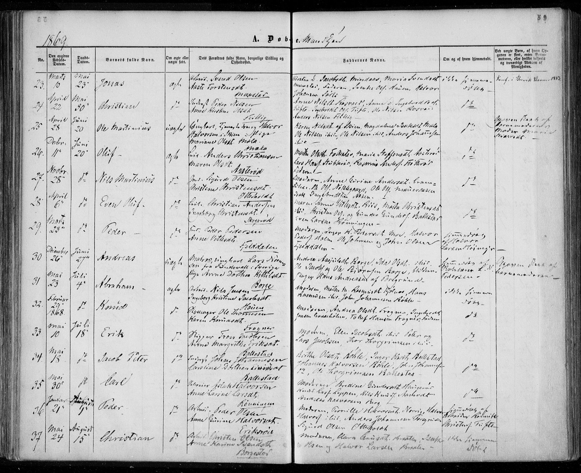 Gjerpen kirkebøker, AV/SAKO-A-265/F/Fa/L0008a: Parish register (official) no. I 8A, 1857-1871, p. 59