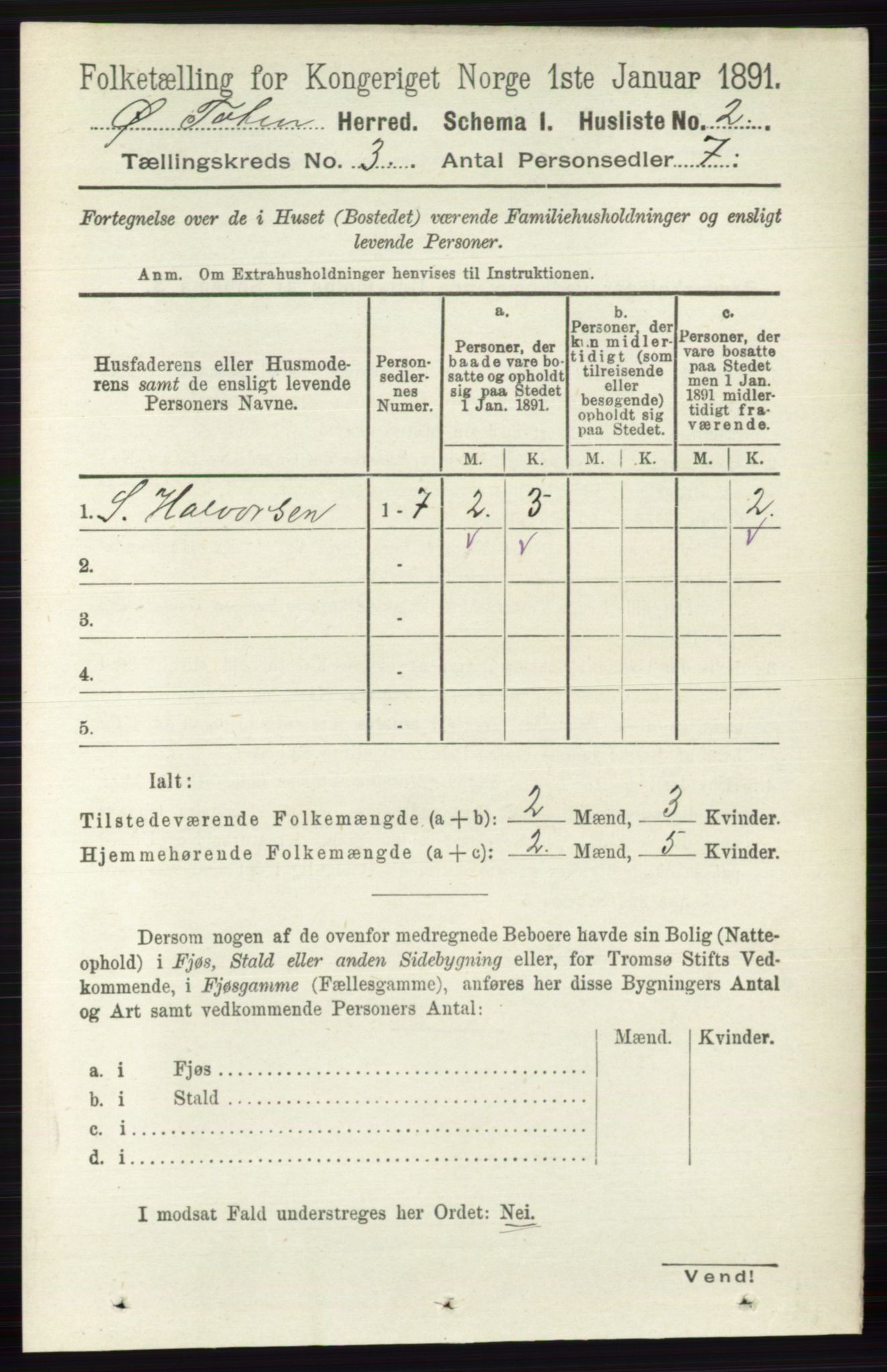 RA, 1891 census for 0528 Østre Toten, 1891, p. 1432