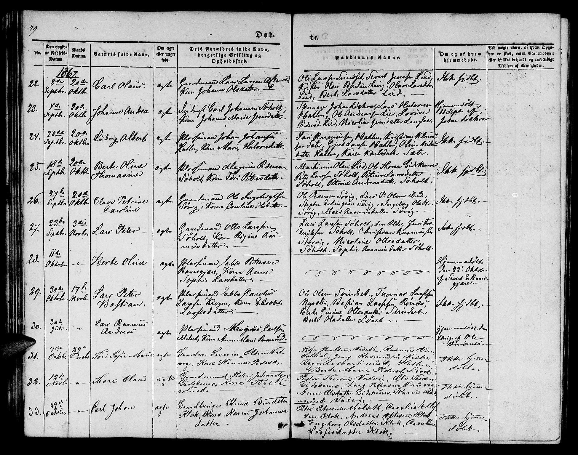 Ministerialprotokoller, klokkerbøker og fødselsregistre - Møre og Romsdal, AV/SAT-A-1454/522/L0324: Parish register (copy) no. 522C03, 1854-1871, p. 49