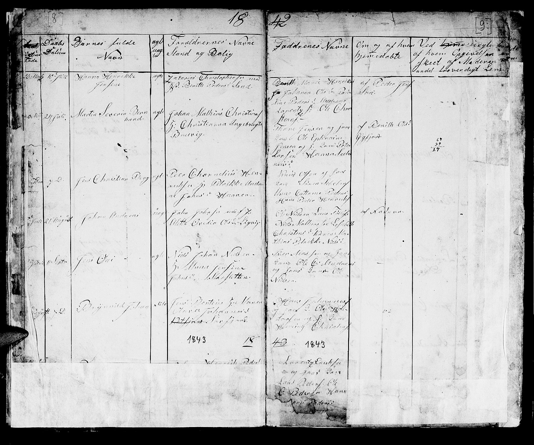 Lenvik sokneprestembete, SATØ/S-1310/H/Ha/Hab/L0018klokker: Parish register (copy) no. 18, 1838-1854, p. 8-9