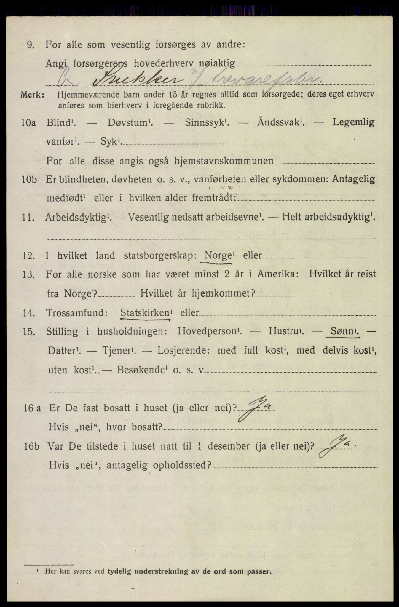 SAH, 1920 census for Hof, 1920, p. 7098