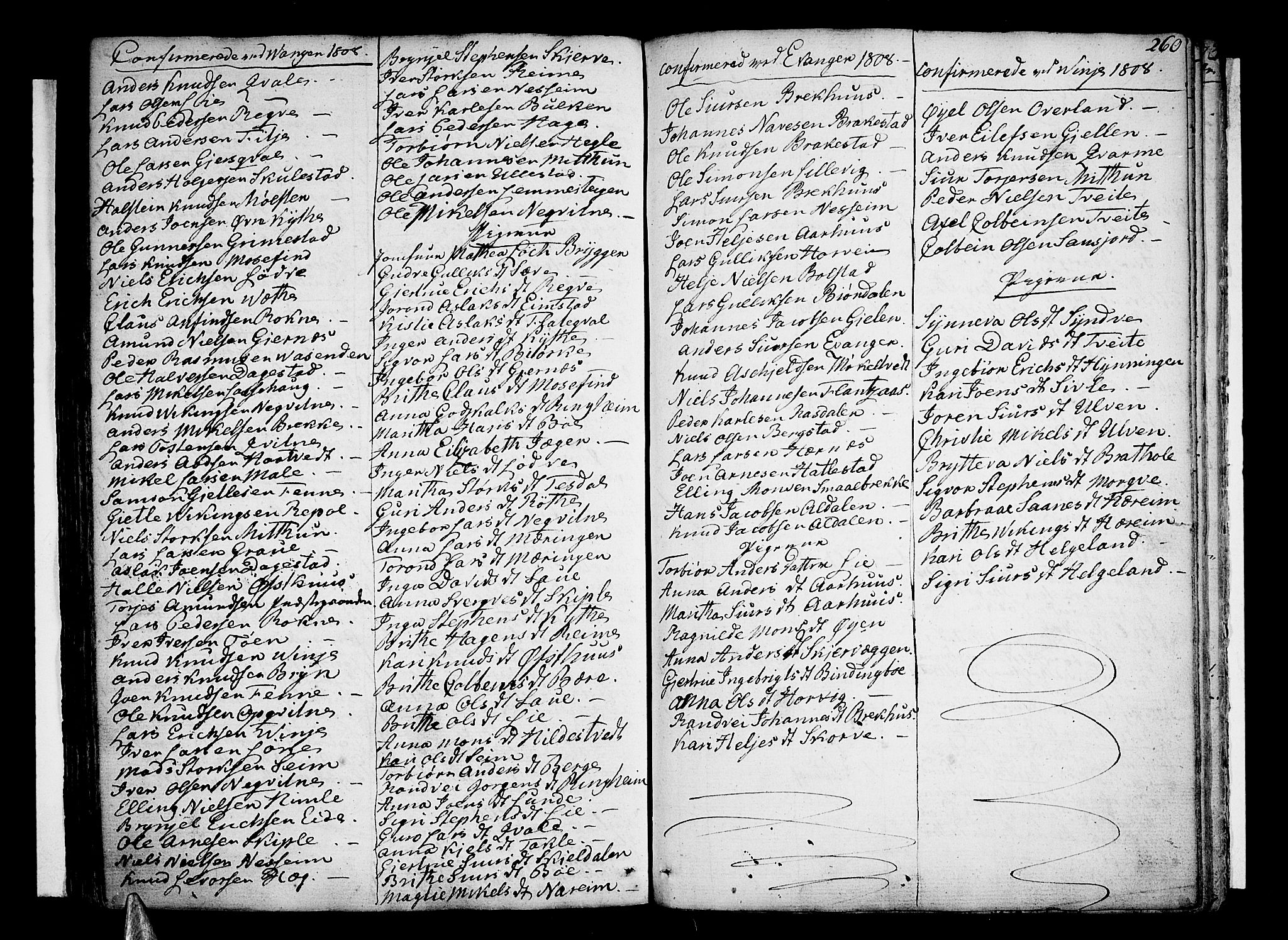 Voss sokneprestembete, SAB/A-79001/H/Haa: Parish register (official) no. A 9, 1780-1810, p. 260