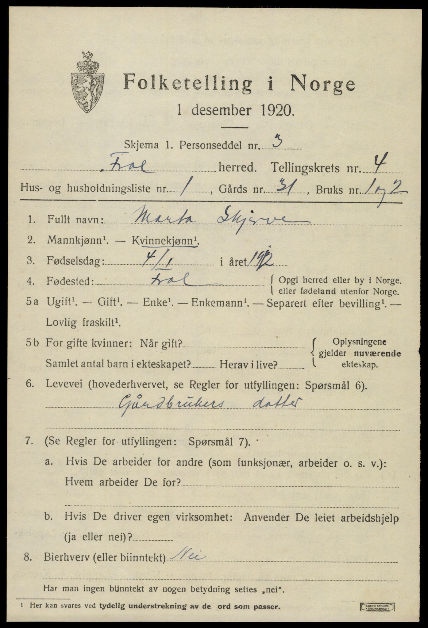 SAT, 1920 census for Frol, 1920, p. 5473