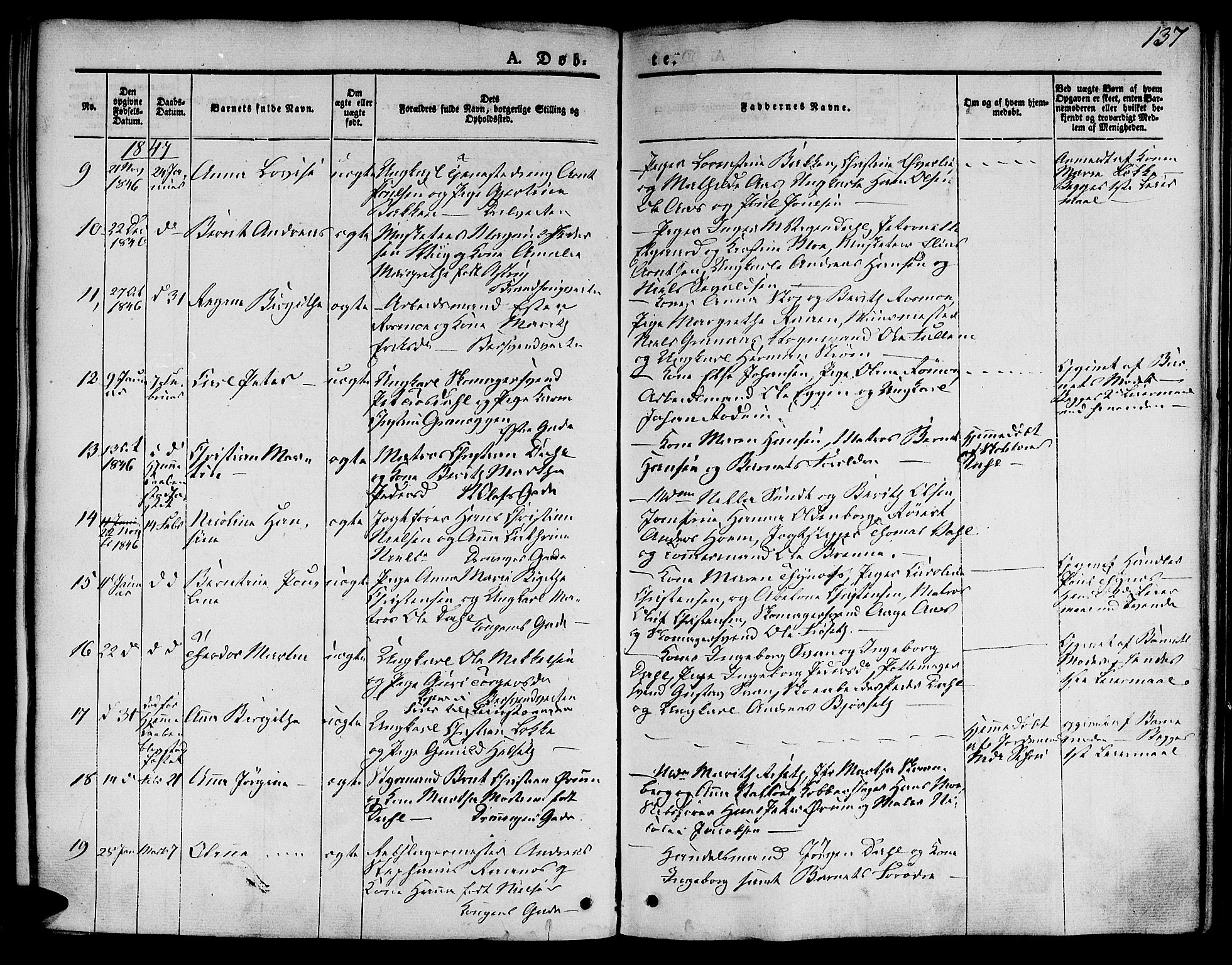 Ministerialprotokoller, klokkerbøker og fødselsregistre - Sør-Trøndelag, SAT/A-1456/601/L0048: Parish register (official) no. 601A16, 1840-1847, p. 137