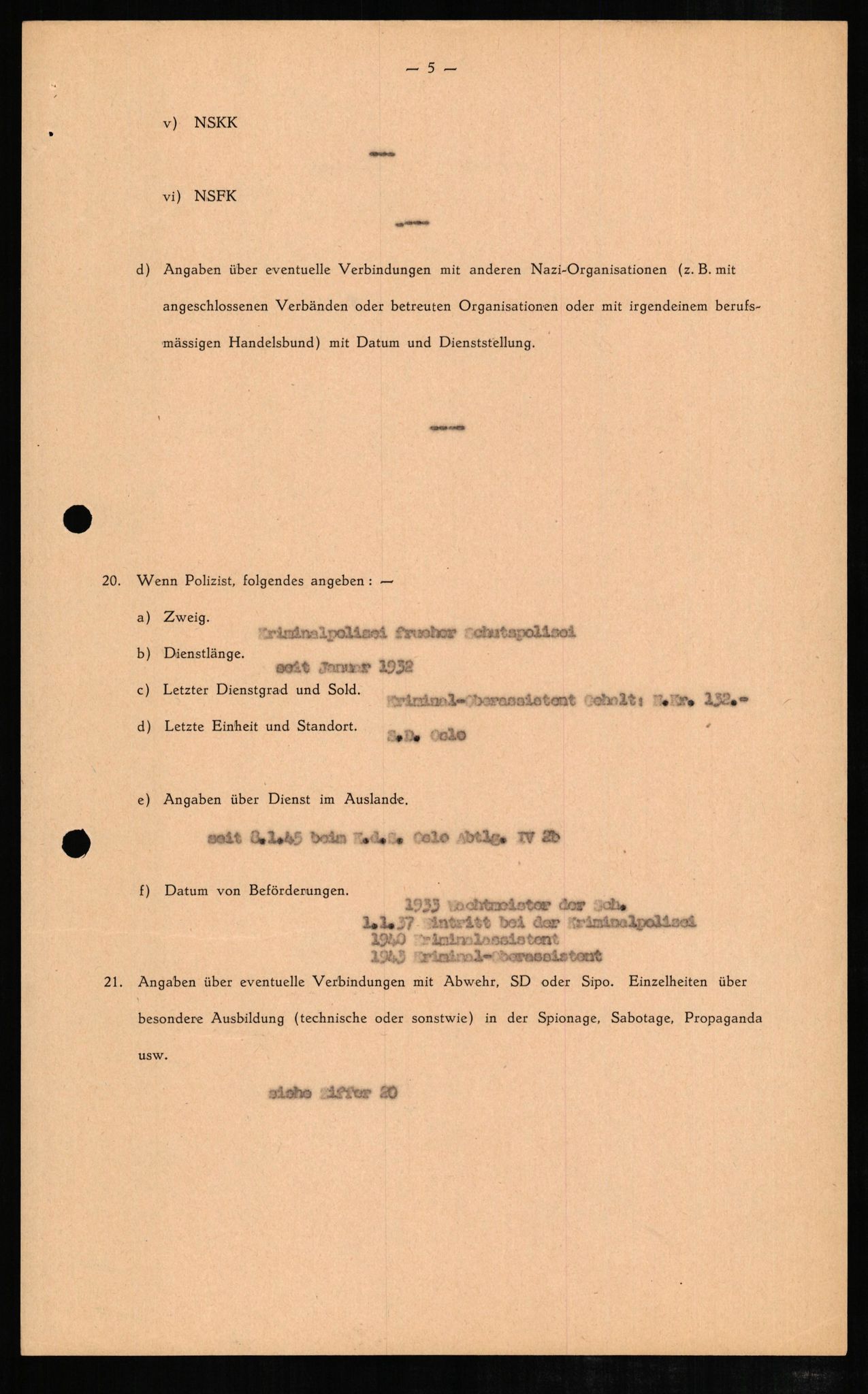 Forsvaret, Forsvarets overkommando II, AV/RA-RAFA-3915/D/Db/L0007: CI Questionaires. Tyske okkupasjonsstyrker i Norge. Tyskere., 1945-1946, p. 387