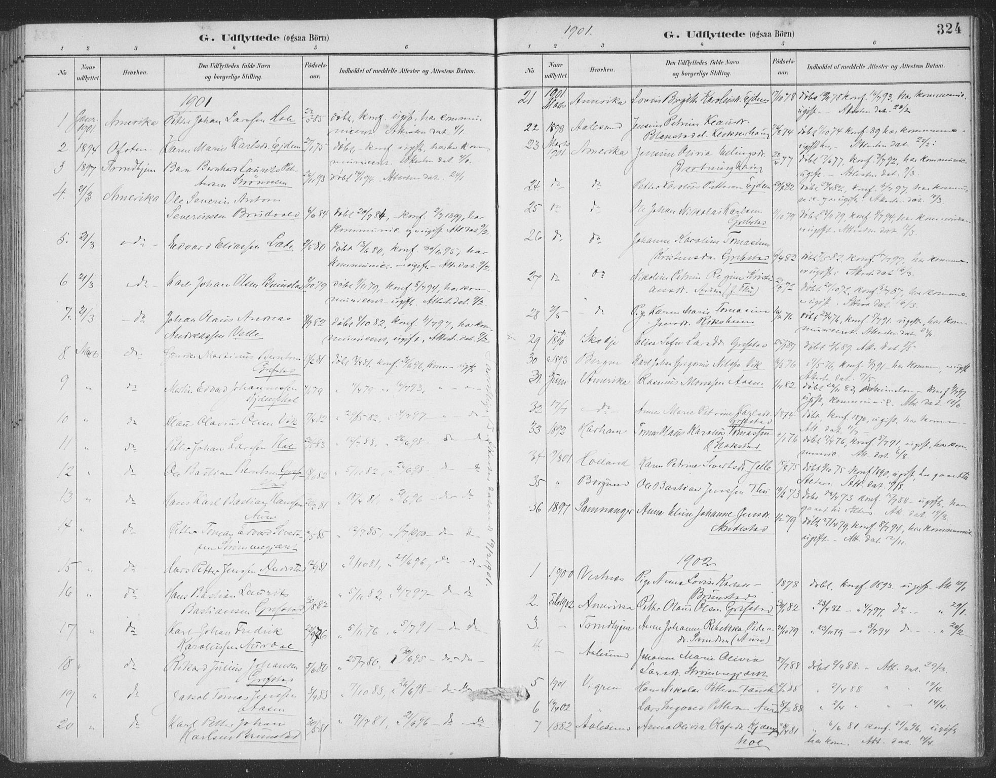 Ministerialprotokoller, klokkerbøker og fødselsregistre - Møre og Romsdal, AV/SAT-A-1454/523/L0335: Parish register (official) no. 523A02, 1891-1911, p. 324