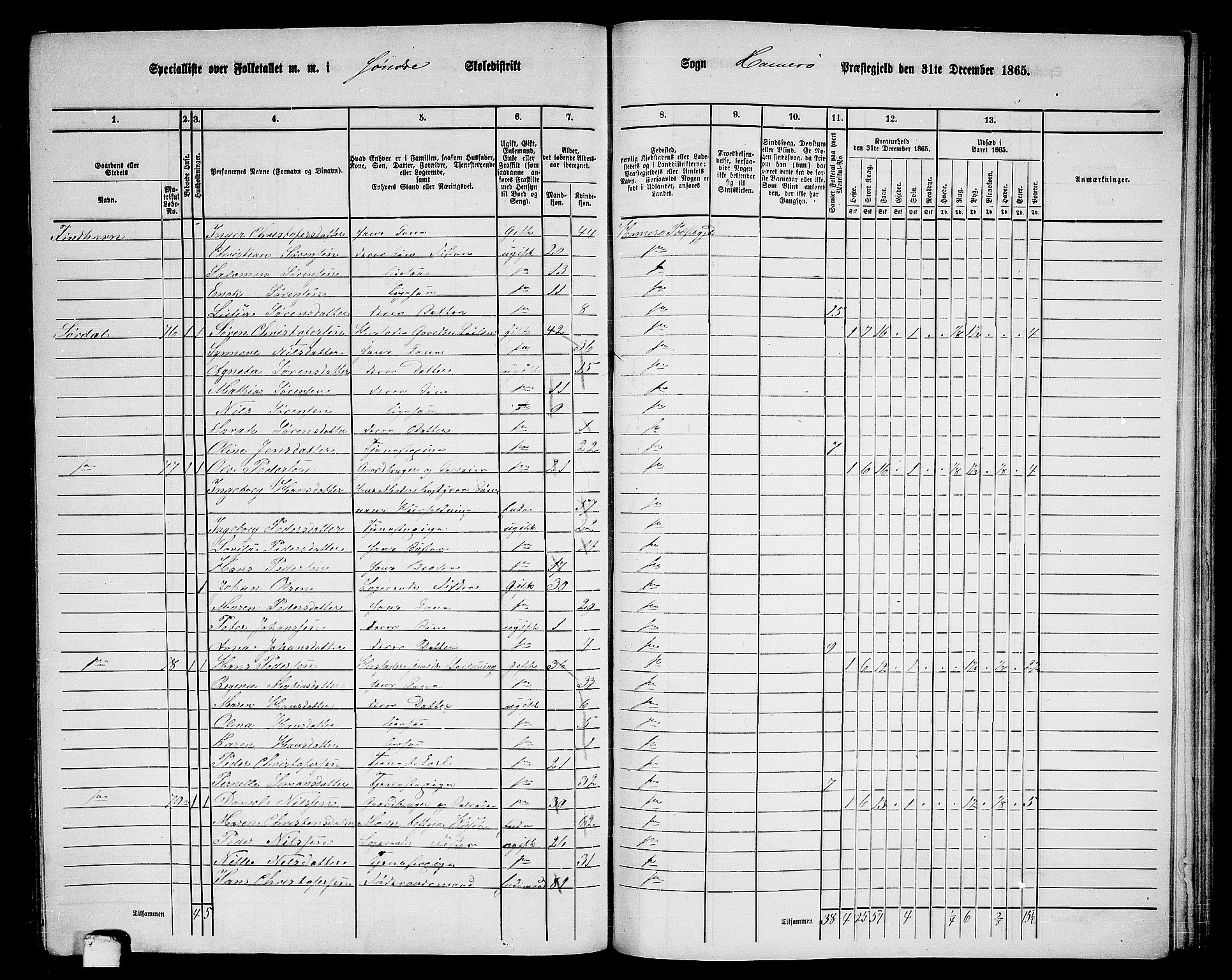 RA, 1865 census for Hamarøy, 1865, p. 47