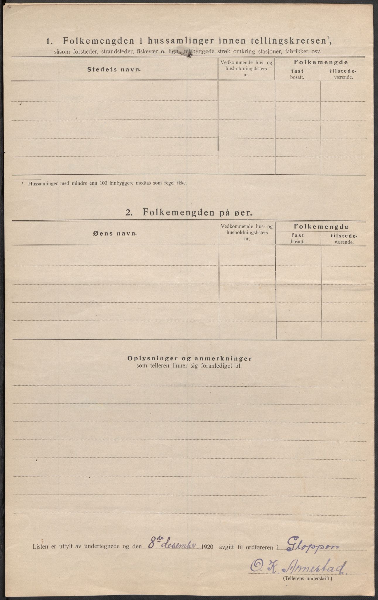 SAB, 1920 census for Gloppen, 1920, p. 38