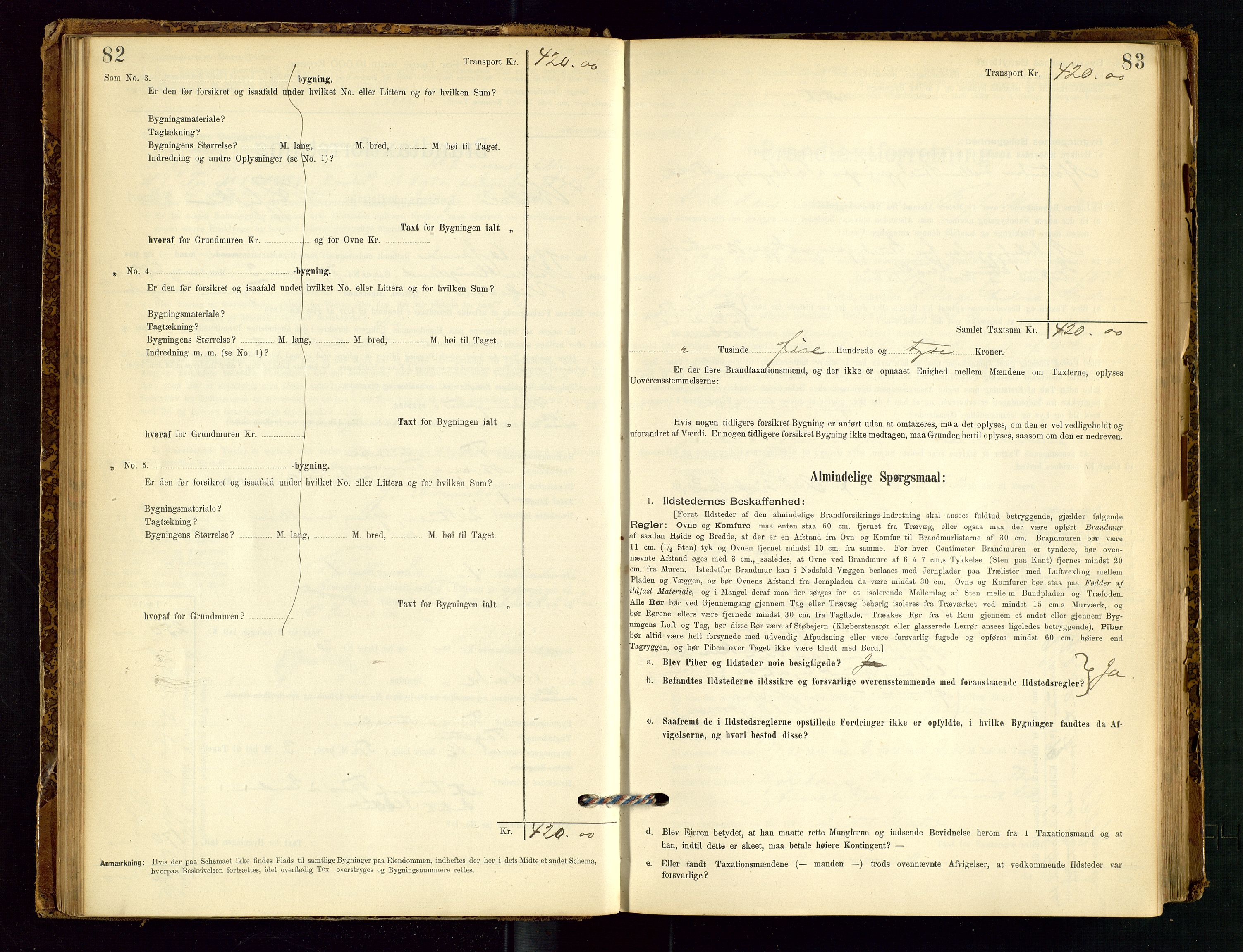 Vikedal lensmannskontor, AV/SAST-A-100179/Gob/L0004: Branntakstprotokoll, 1894-1952, p. 82-83