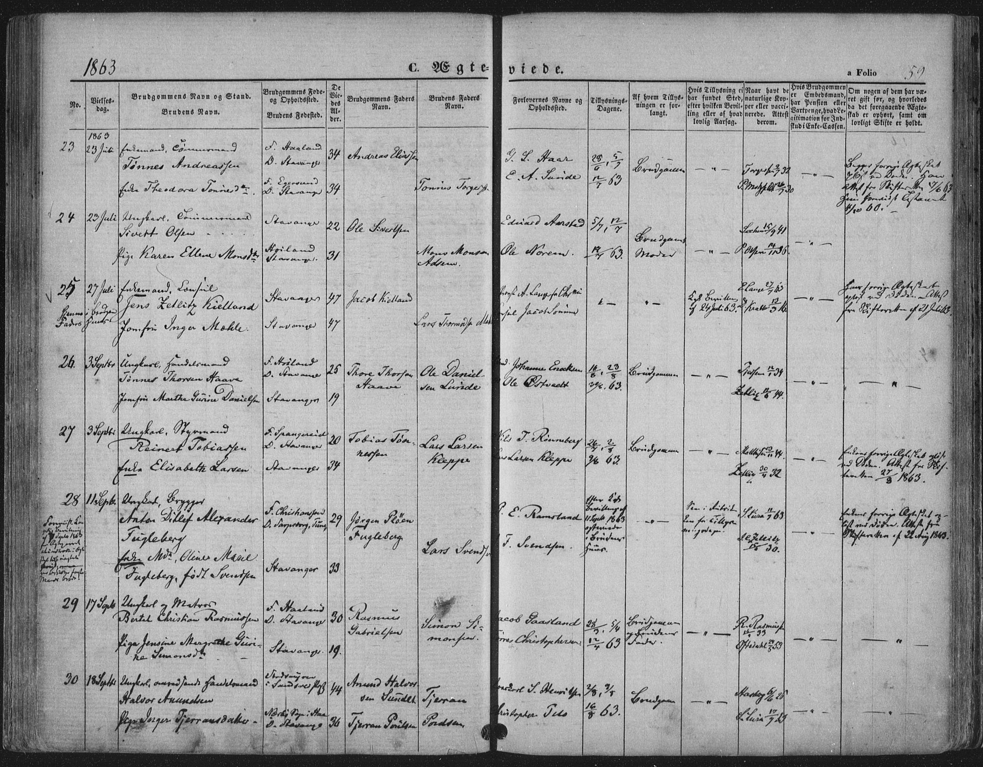 Domkirken sokneprestkontor, SAST/A-101812/001/30/30BA/L0019: Parish register (official) no. A 18, 1857-1877, p. 59