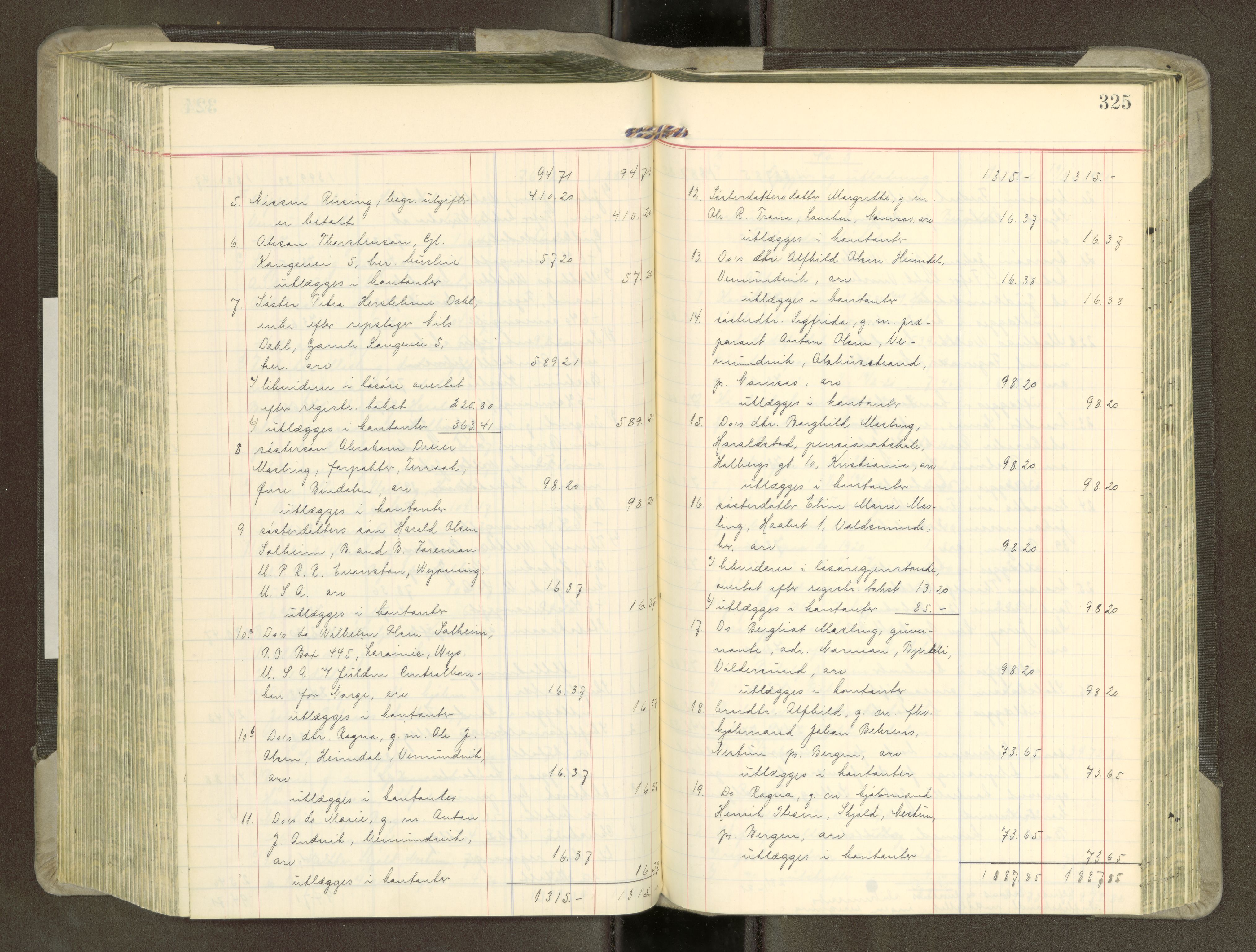 Trondheim byfogd, SAT/A-0003/1/3/3A/L0043: Skifteutlodningsprotokoll - 15/7-4/3. (m/ register), 1918-1922, p. 325