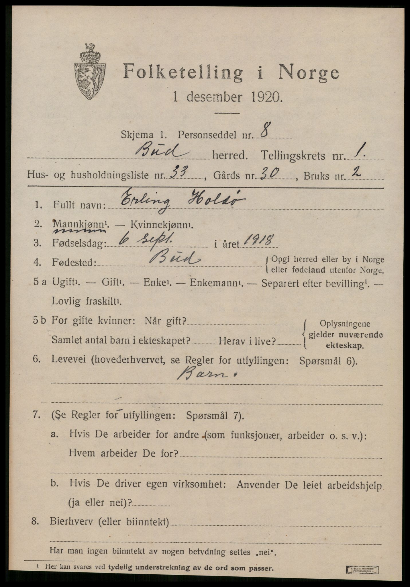 SAT, 1920 census for Bud, 1920, p. 906