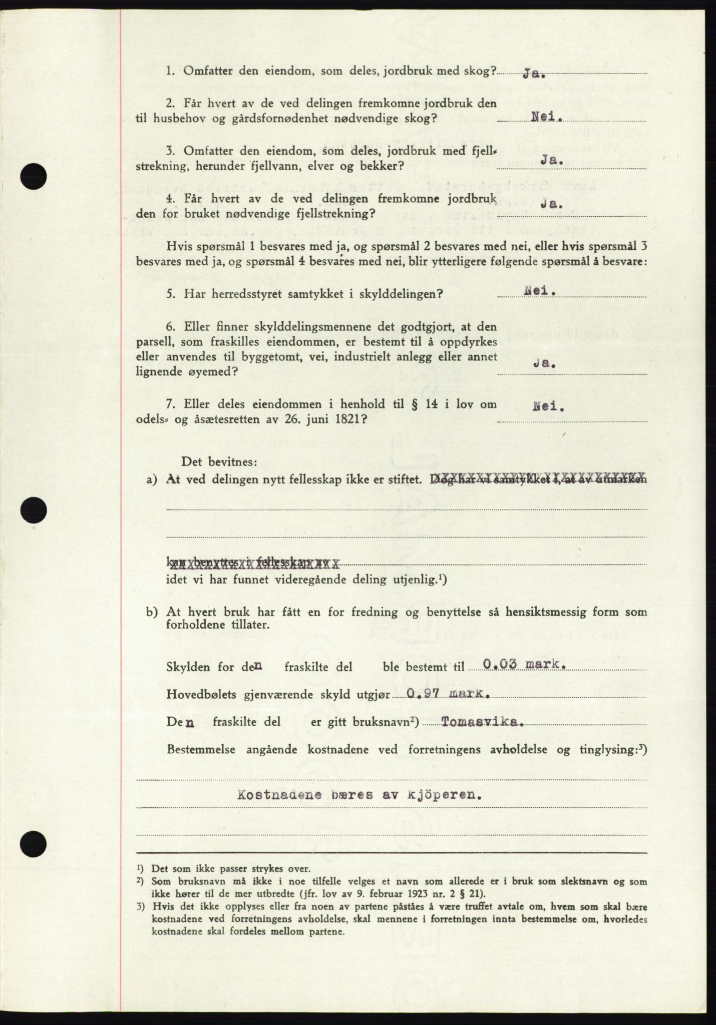 Namdal sorenskriveri, SAT/A-4133/1/2/2C: Mortgage book no. -, 1944-1945, Diary no: : 1523/1944