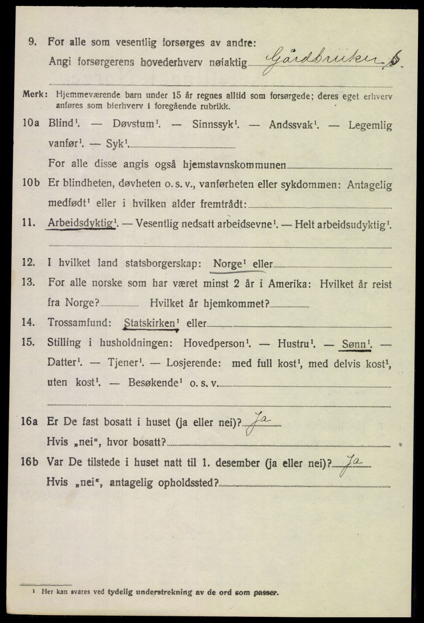 SAH, 1920 census for Lunner, 1920, p. 5434