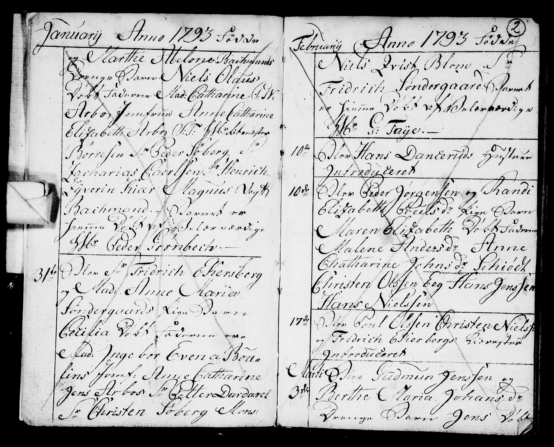 Strømsø kirkebøker, AV/SAKO-A-246/F/Fb/L0003: Parish register (official) no. II 3, 1793-1799, p. 2