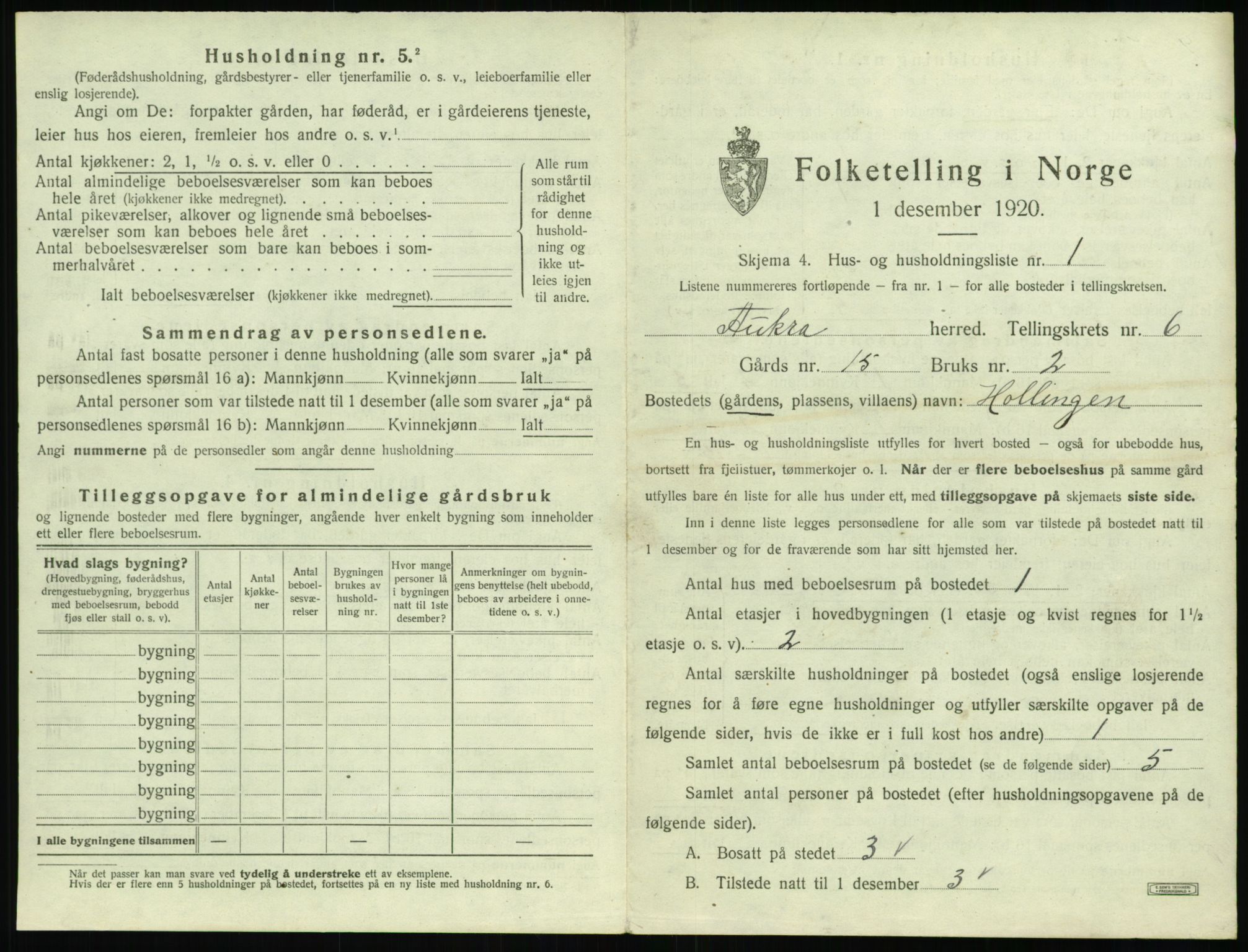 SAT, 1920 census for Aukra, 1920, p. 519