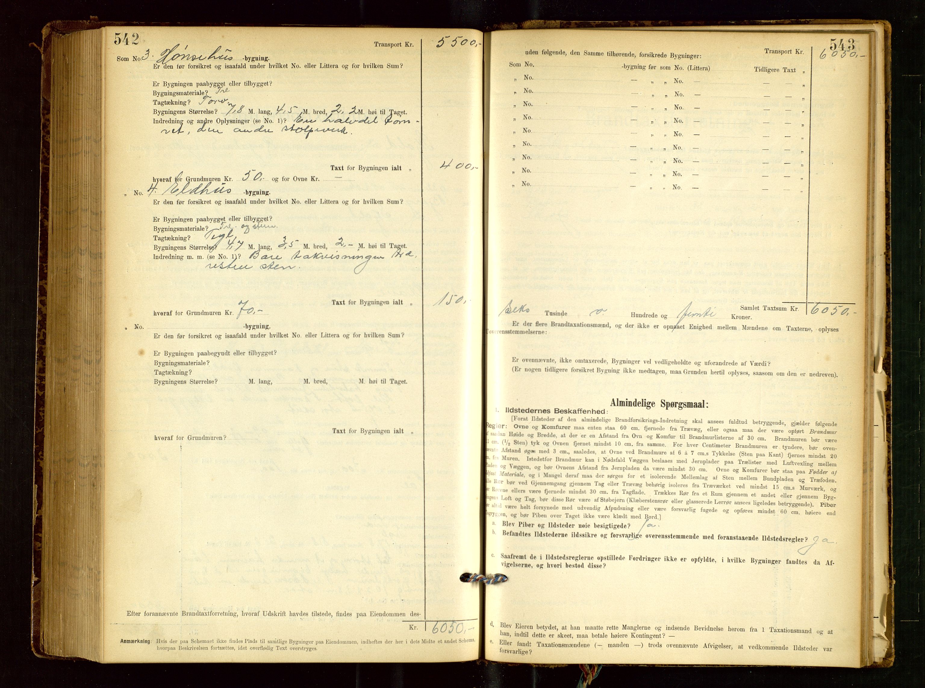 Skjold lensmannskontor, AV/SAST-A-100182/Gob/L0001: "Brandtaxationsprotokol for Skjold Lensmandsdistrikt Ryfylke Fogderi", 1894-1939, p. 542-543