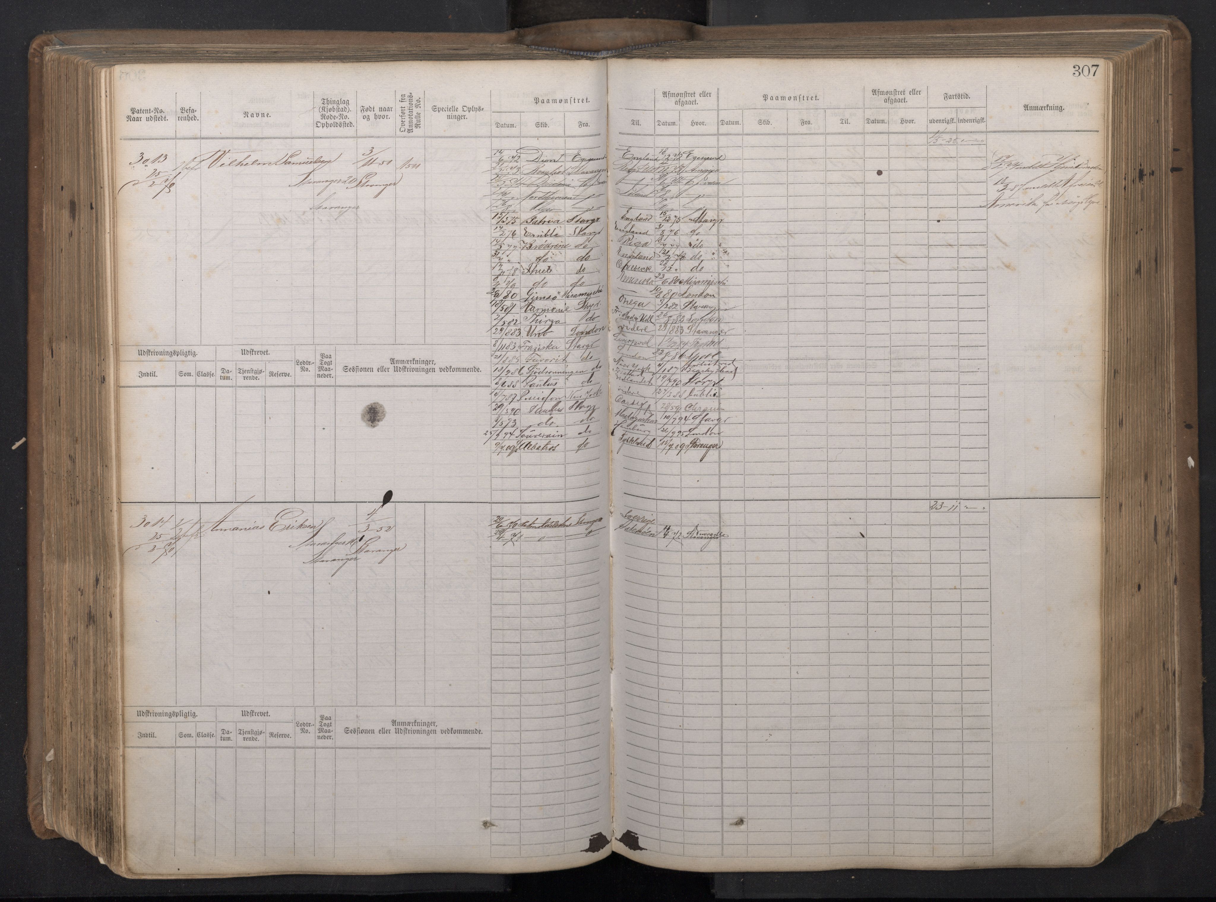 Stavanger sjømannskontor, AV/SAST-A-102006/F/Fb/Fbb/L0018: Sjøfartshovedrulle patnentnr. 2402-3602 (dublett), 1869, p. 311