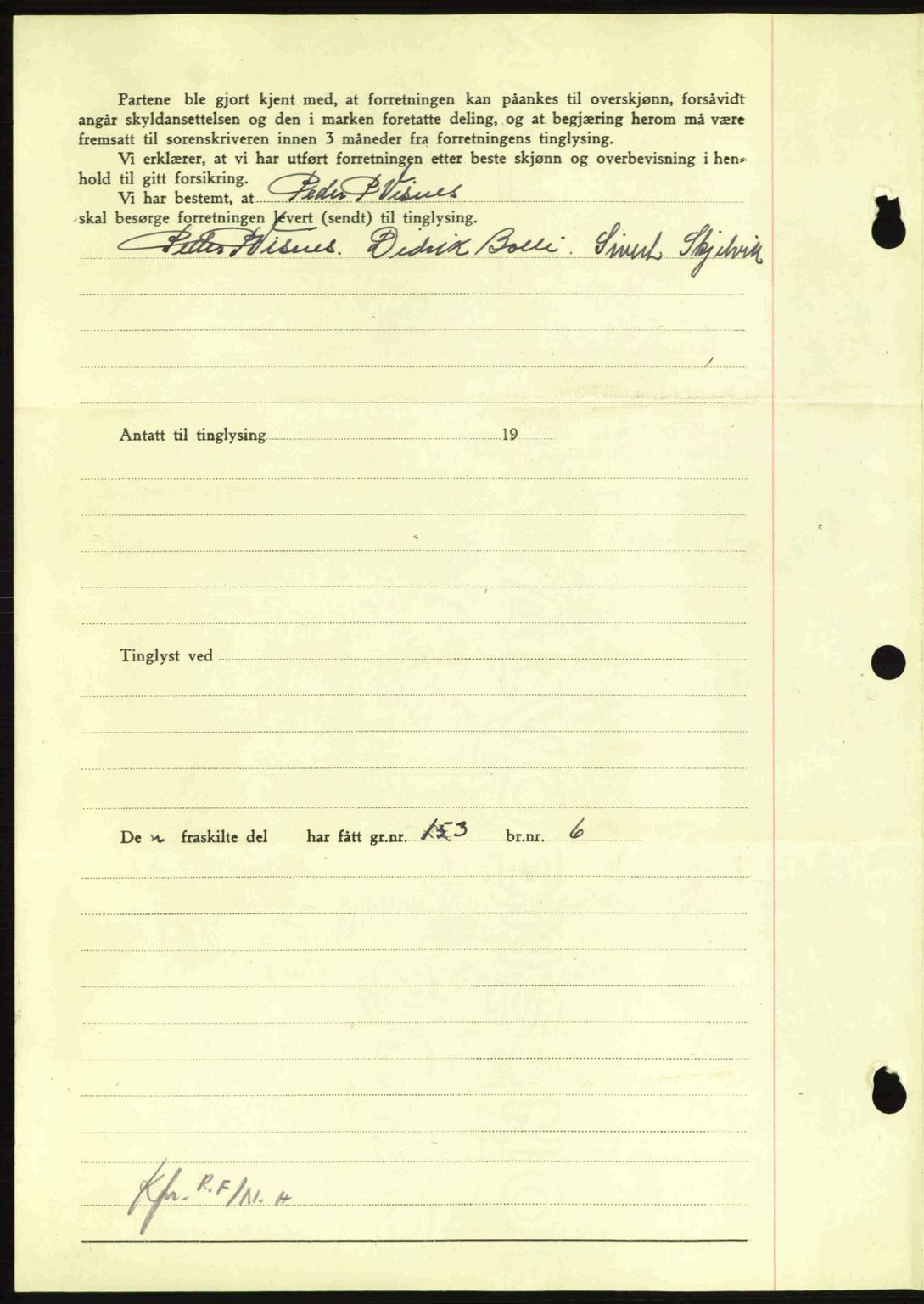 Nordmøre sorenskriveri, AV/SAT-A-4132/1/2/2Ca: Mortgage book no. A97, 1944-1944, Diary no: : 1068/1944