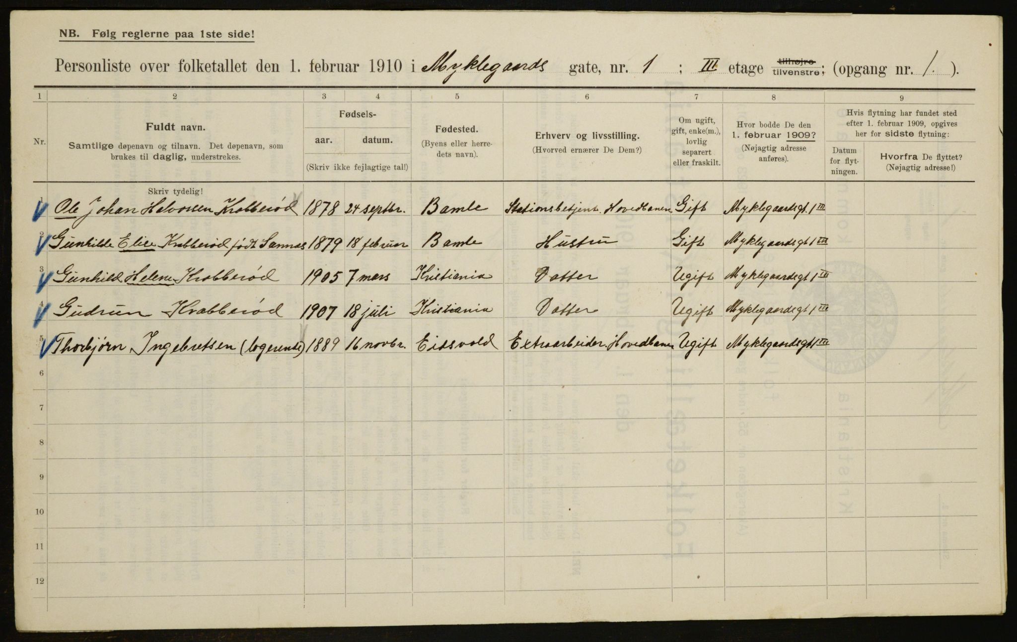 OBA, Municipal Census 1910 for Kristiania, 1910, p. 65844