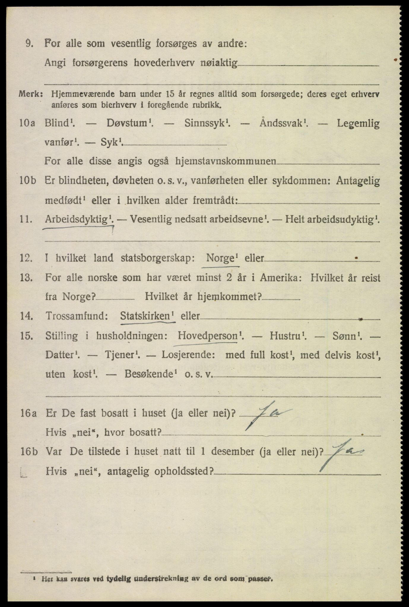 SAH, 1920 census for Fåberg, 1920, p. 9537