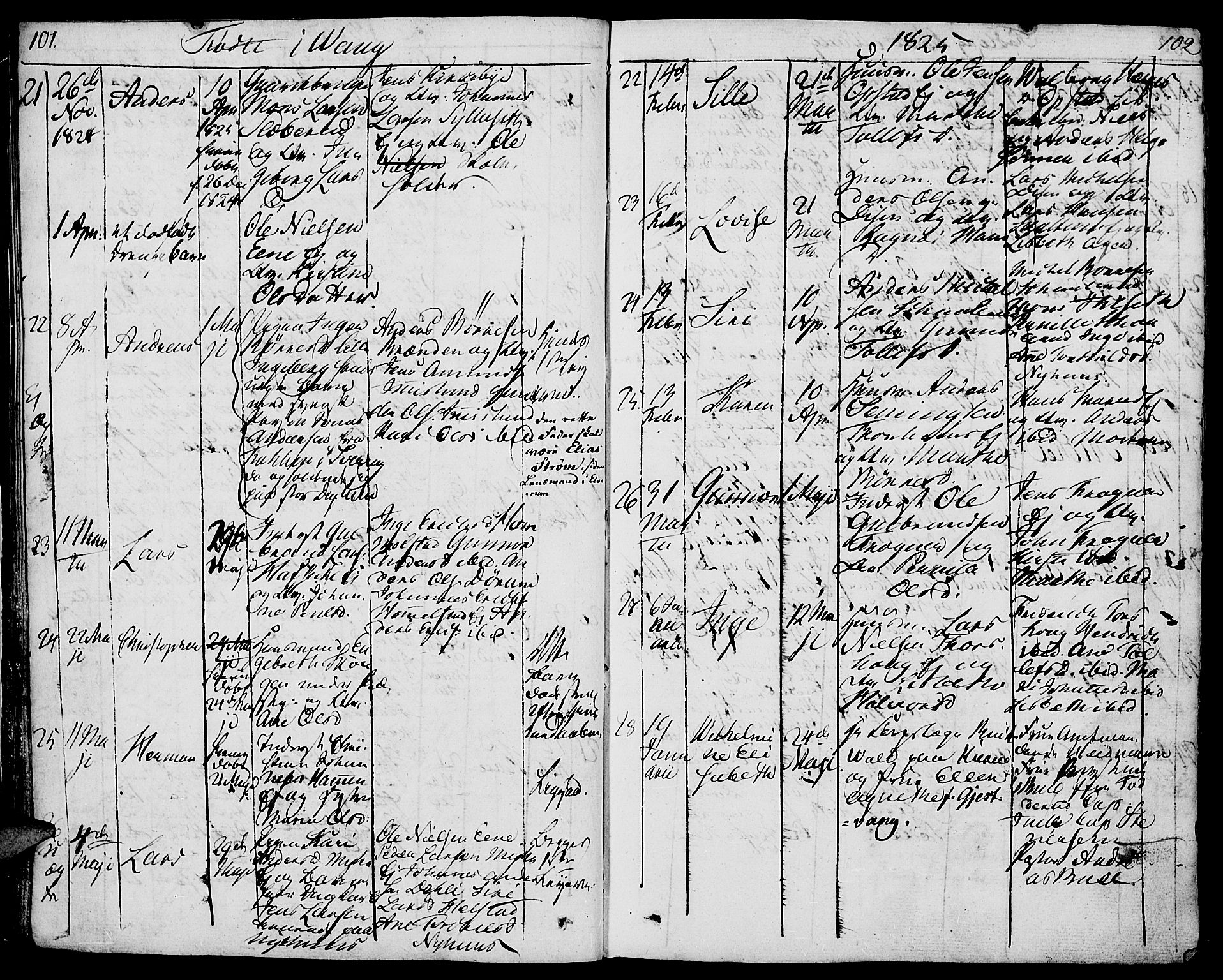 Vang prestekontor, Hedmark, AV/SAH-PREST-008/H/Ha/Haa/L0006: Parish register (official) no. 6 /1, 1809-1827, p. 101-102