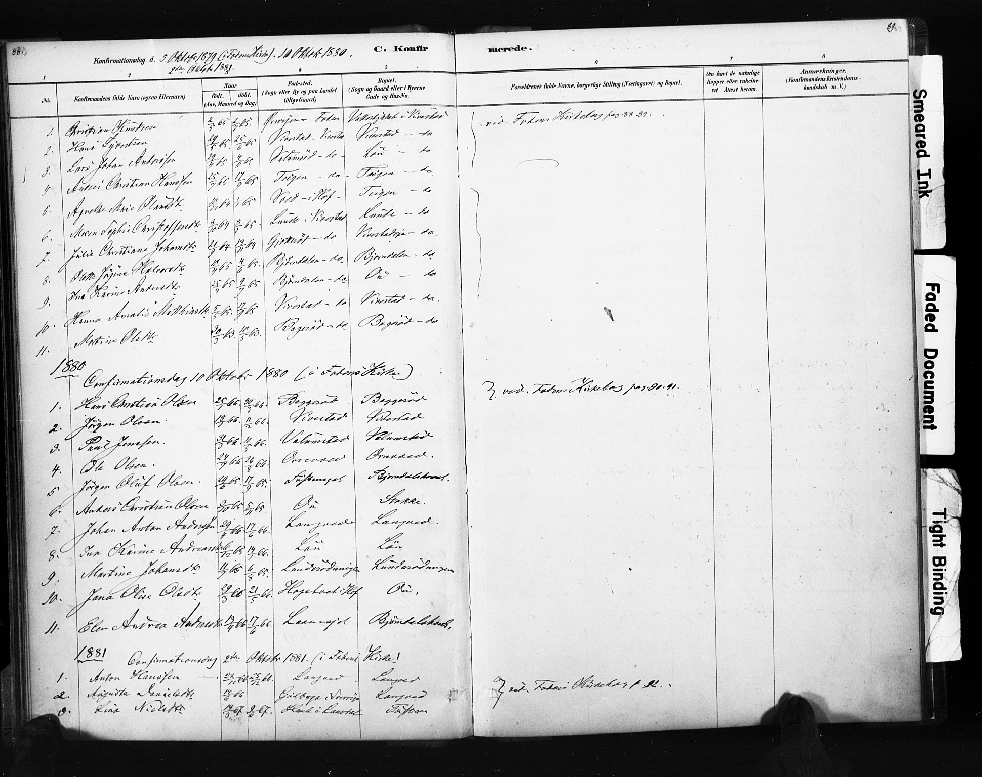 Ramnes kirkebøker, AV/SAKO-A-314/F/Fc/L0001: Parish register (official) no. III 1, 1878-1899, p. 88-89