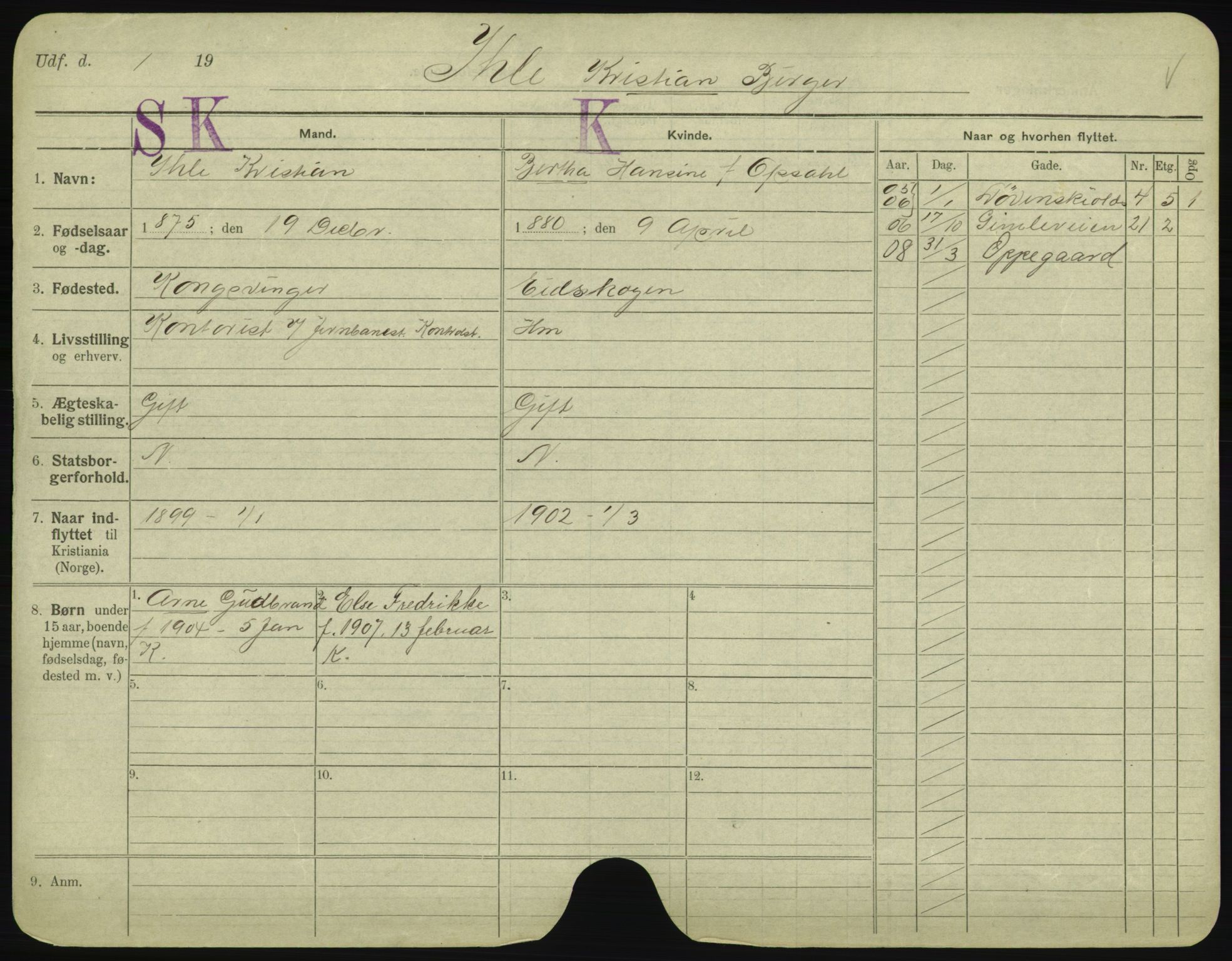 Oslo folkeregister, Registerkort, AV/SAO-A-11715/F/Fa/Fac/L0005: Menn, 1906-1914, p. 5a