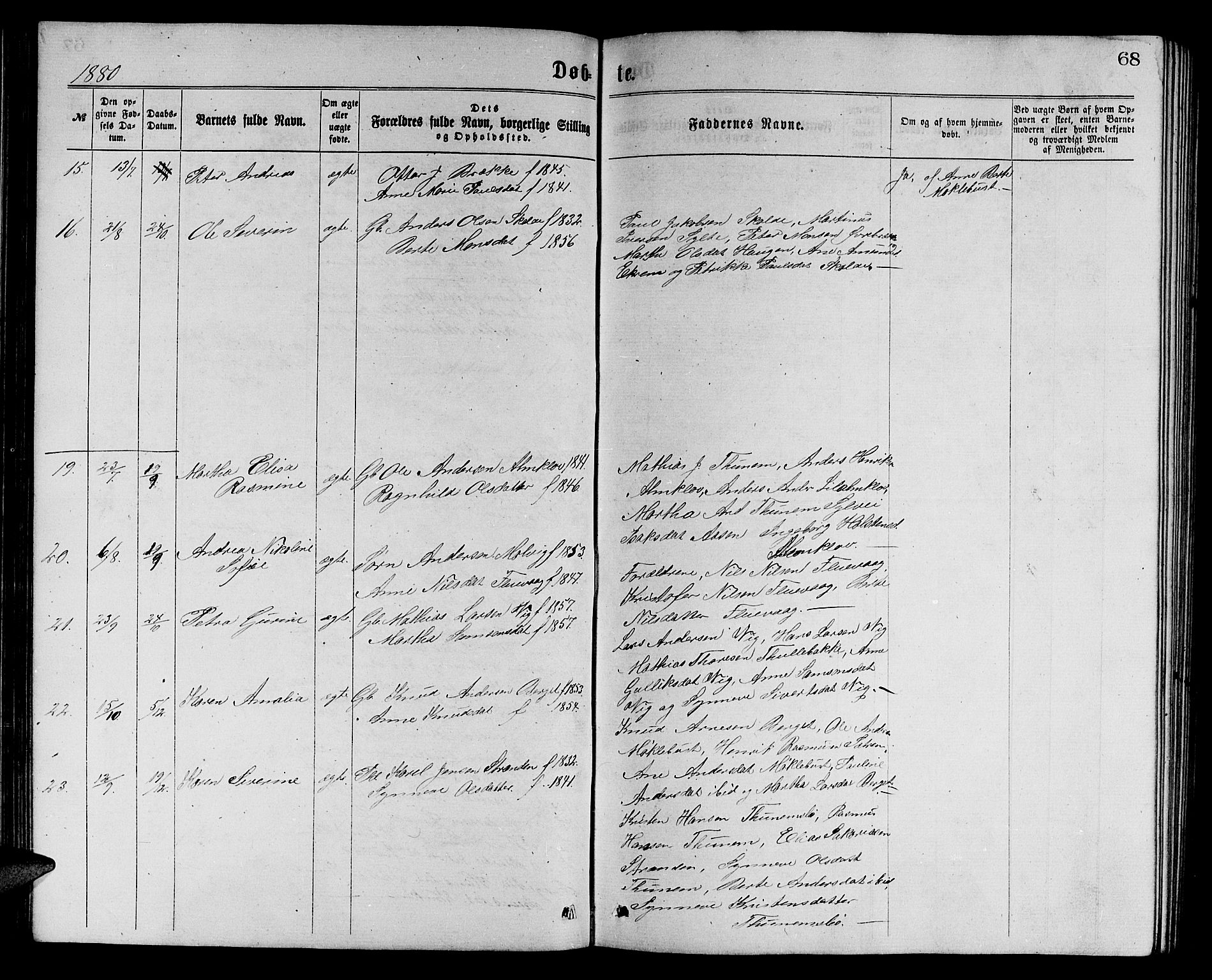 Ministerialprotokoller, klokkerbøker og fødselsregistre - Møre og Romsdal, AV/SAT-A-1454/501/L0016: Parish register (copy) no. 501C02, 1868-1884, p. 68