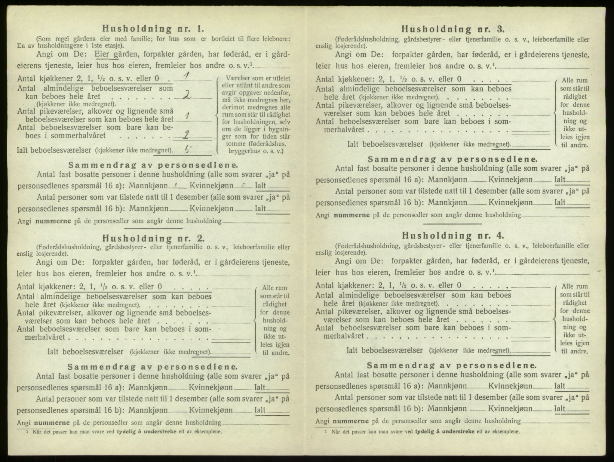 SAB, 1920 census for Ulvik, 1920, p. 58