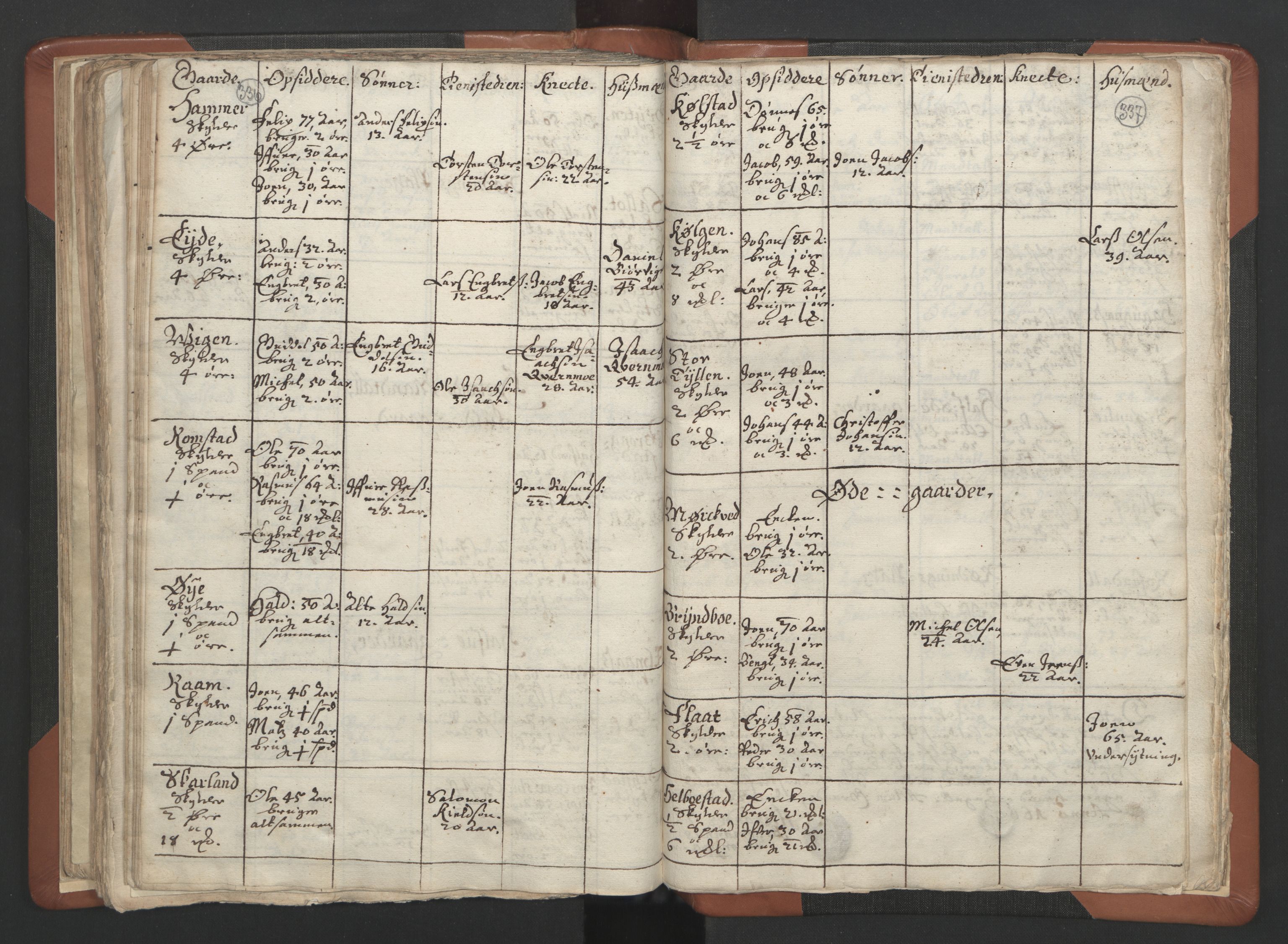 RA, Vicar's Census 1664-1666, no. 34: Namdal deanery, 1664-1666, p. 336-337