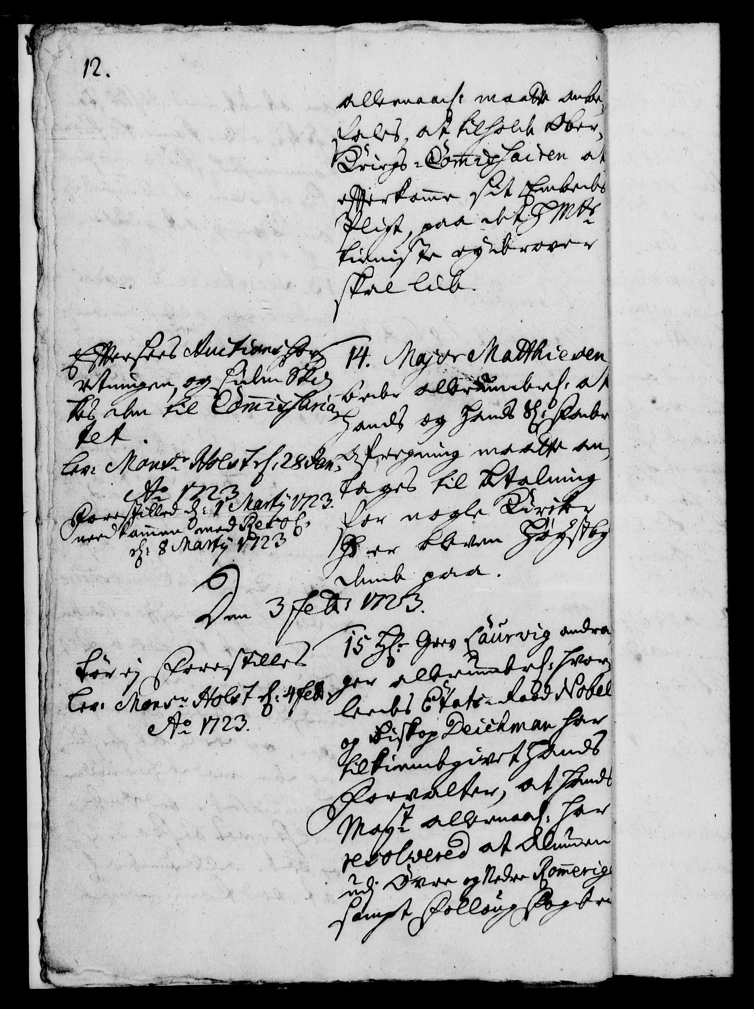 Rentekammeret, Kammerkanselliet, AV/RA-EA-3111/G/Gh/Gha/L0006: Norsk ekstraktmemorialprotokoll (merket RK 53.51), 1723-1724, p. 12