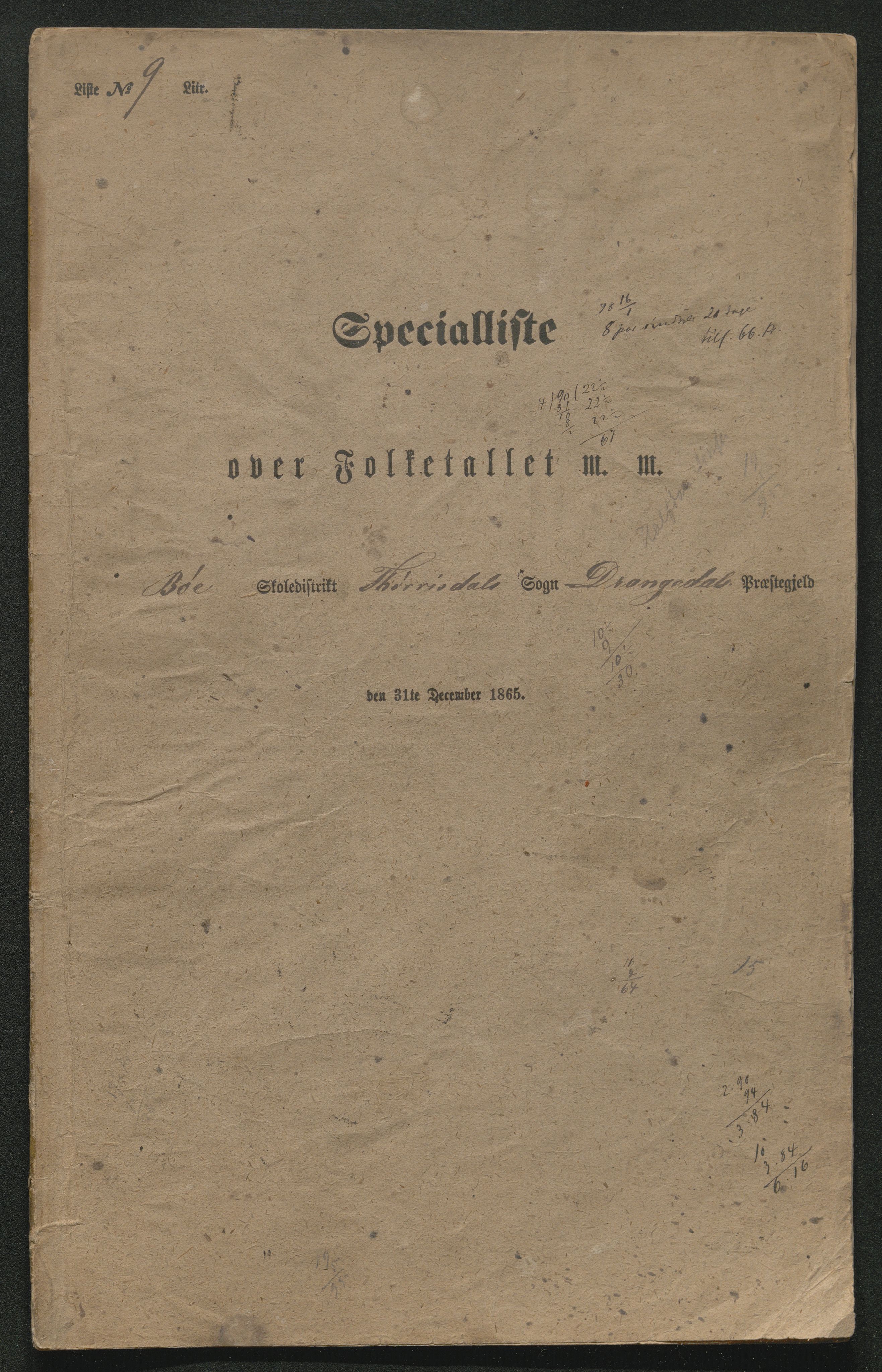 SAKO, Fantetellingen i Drangedal 1865, 1865, p. 136