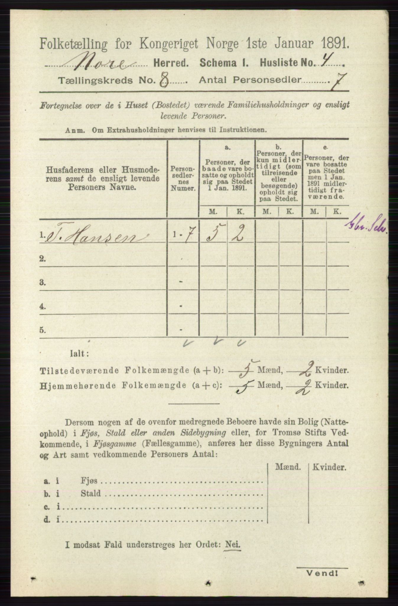 RA, 1891 census for 0633 Nore, 1891, p. 2794